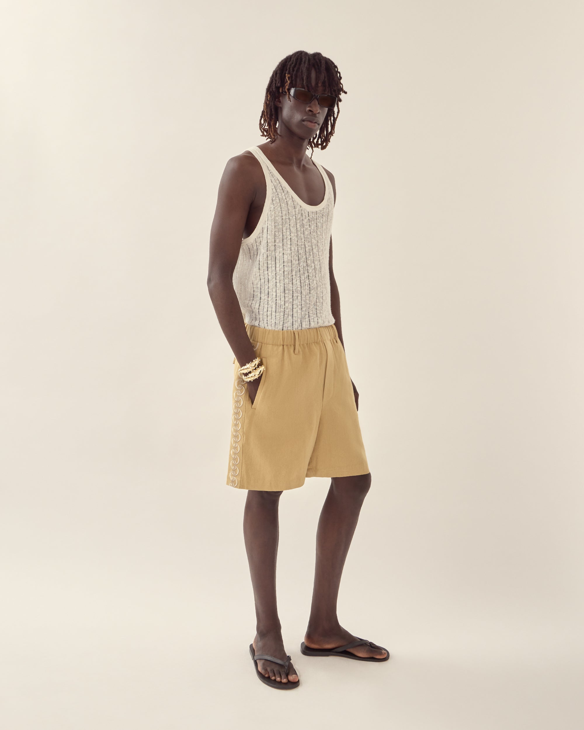 Embroidered Resort Short