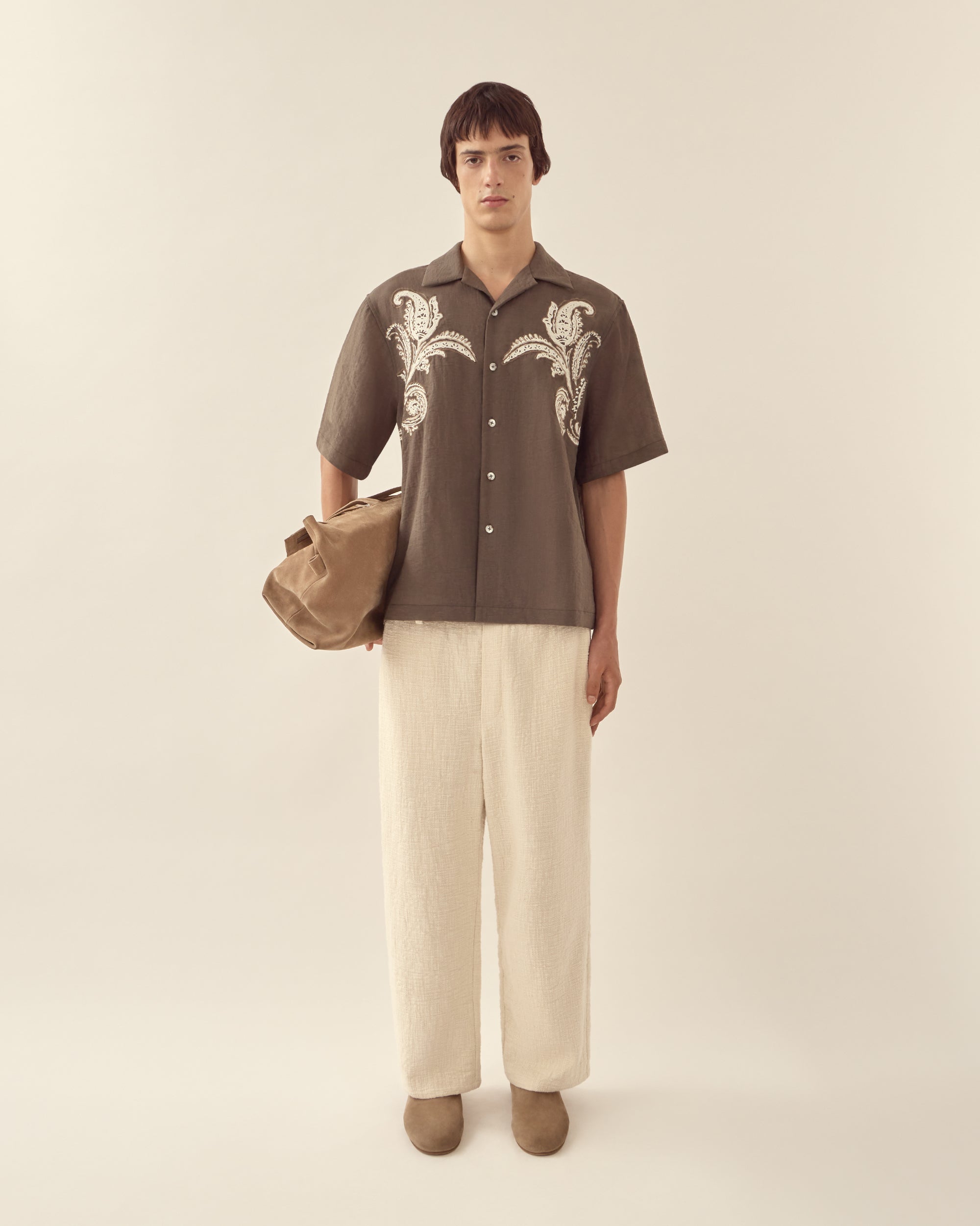 Textured Cotton Trouser