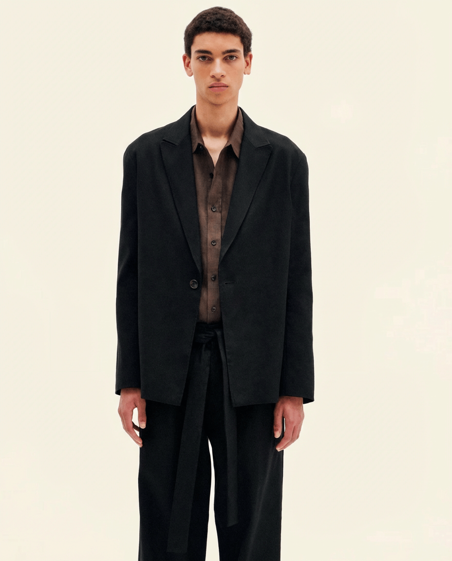 Black Single Breasted Jacket - COMMAS