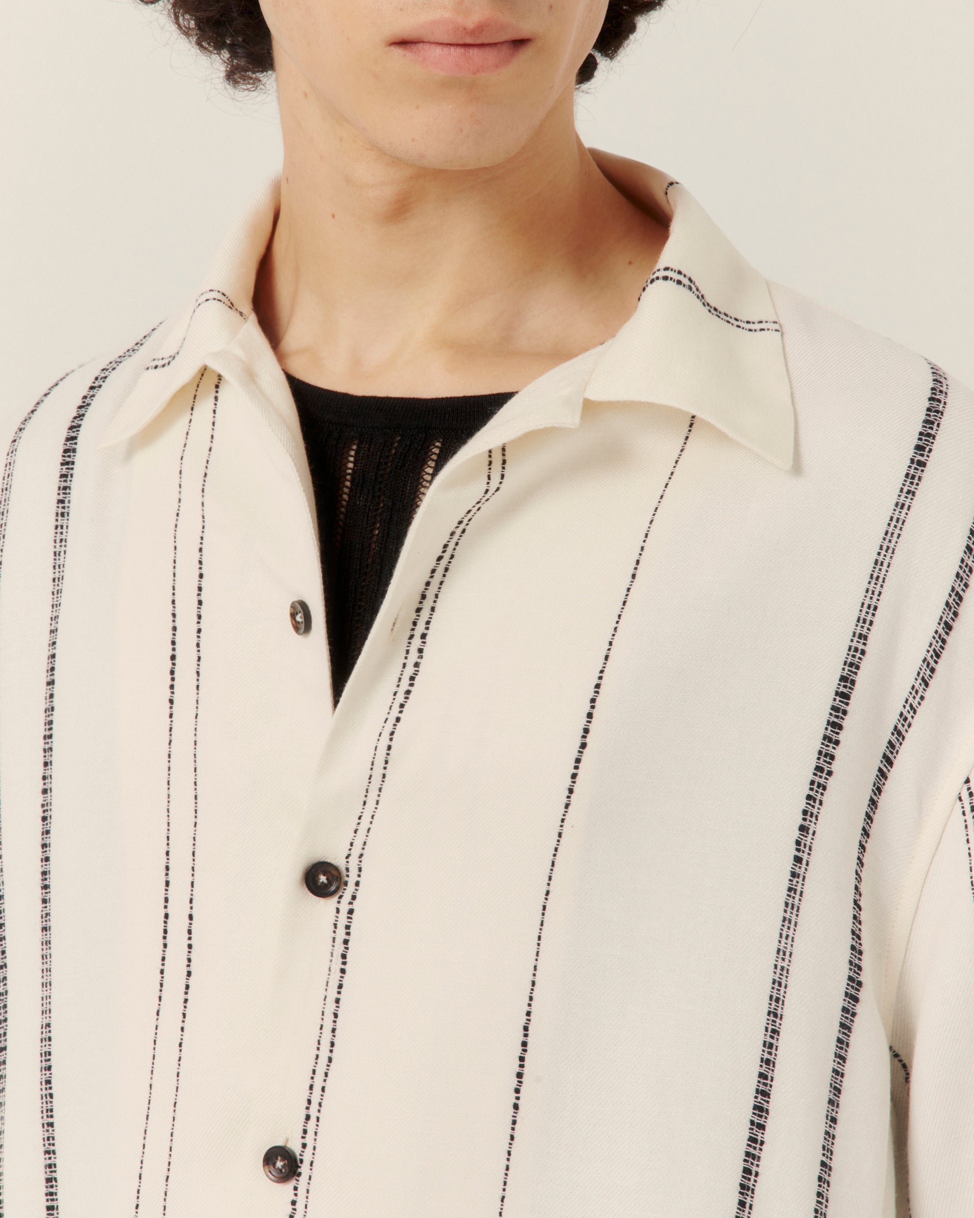 Woven Stripe Boxy Shirt