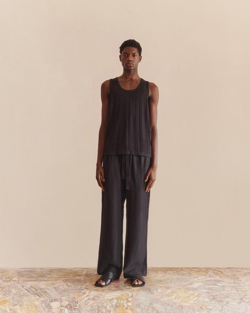 Wide Leg Linen Trousers - COMMAS