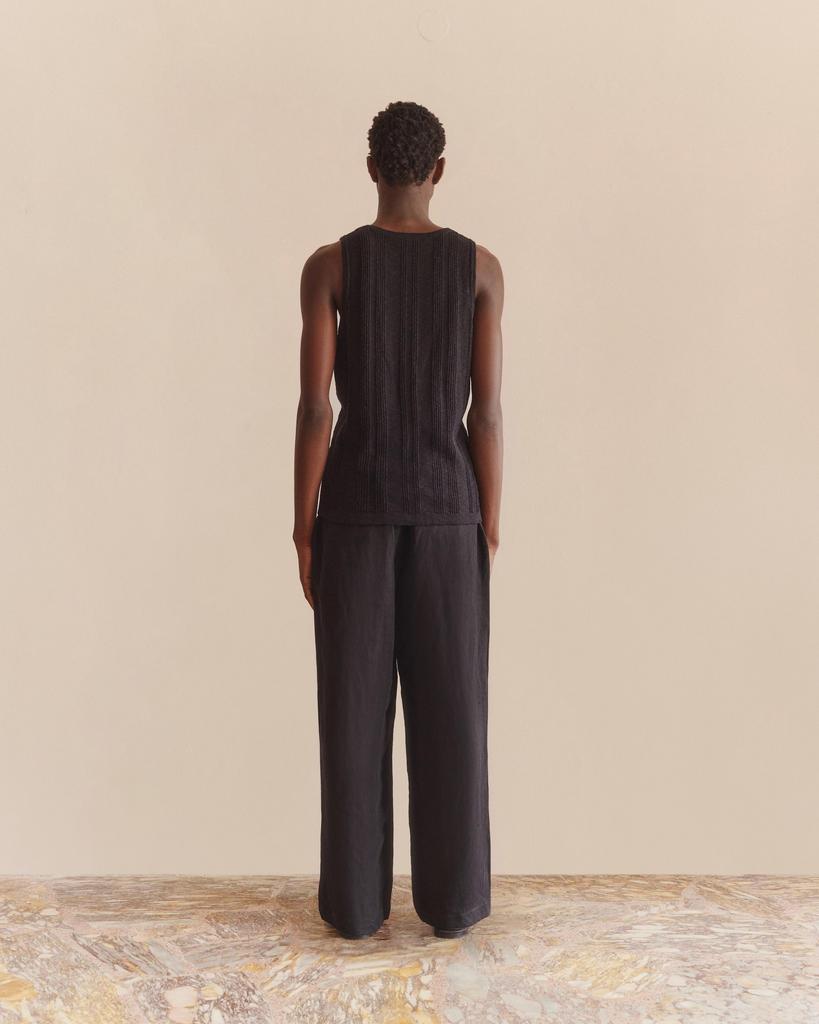 Wide Leg Linen Trousers - COMMAS