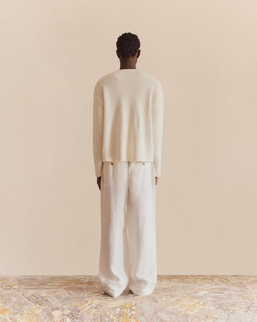 Wide Leg Linen Trousers - COMMAS