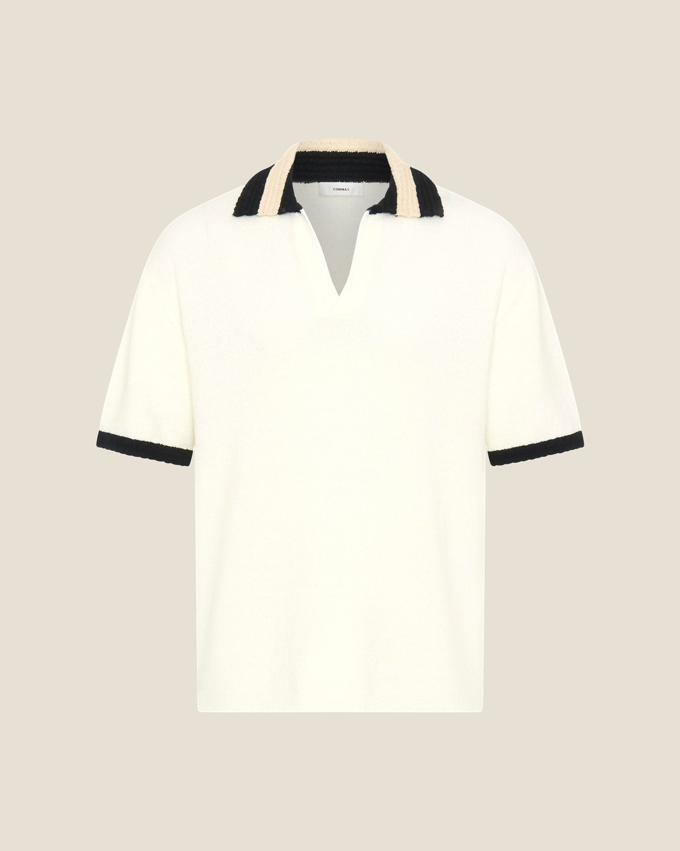 Hand Crochet Collar Polo Off White