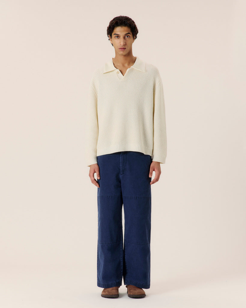 Wool Cashmere Collared Sweater