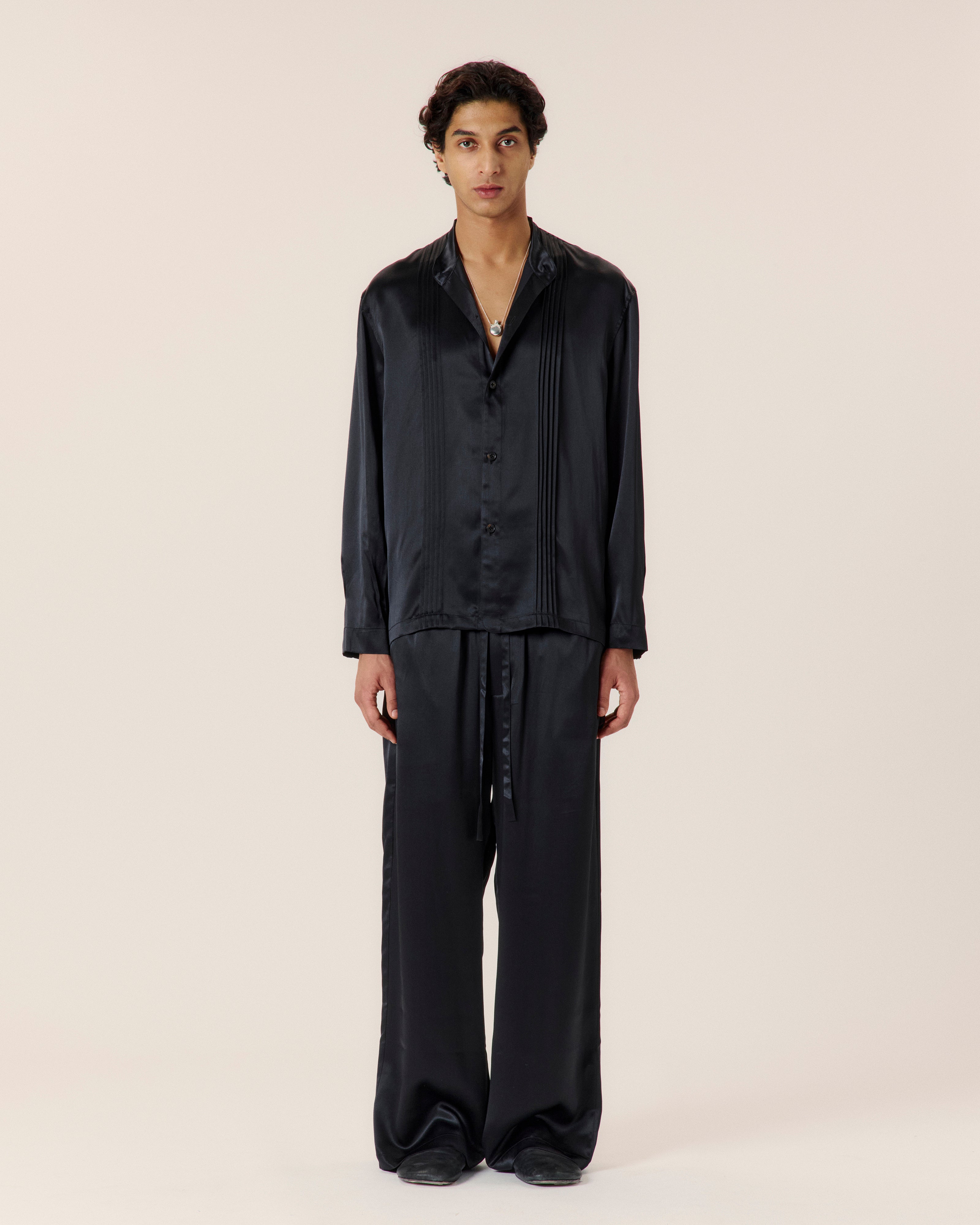 Pleated Silk Shirt - COMMAS