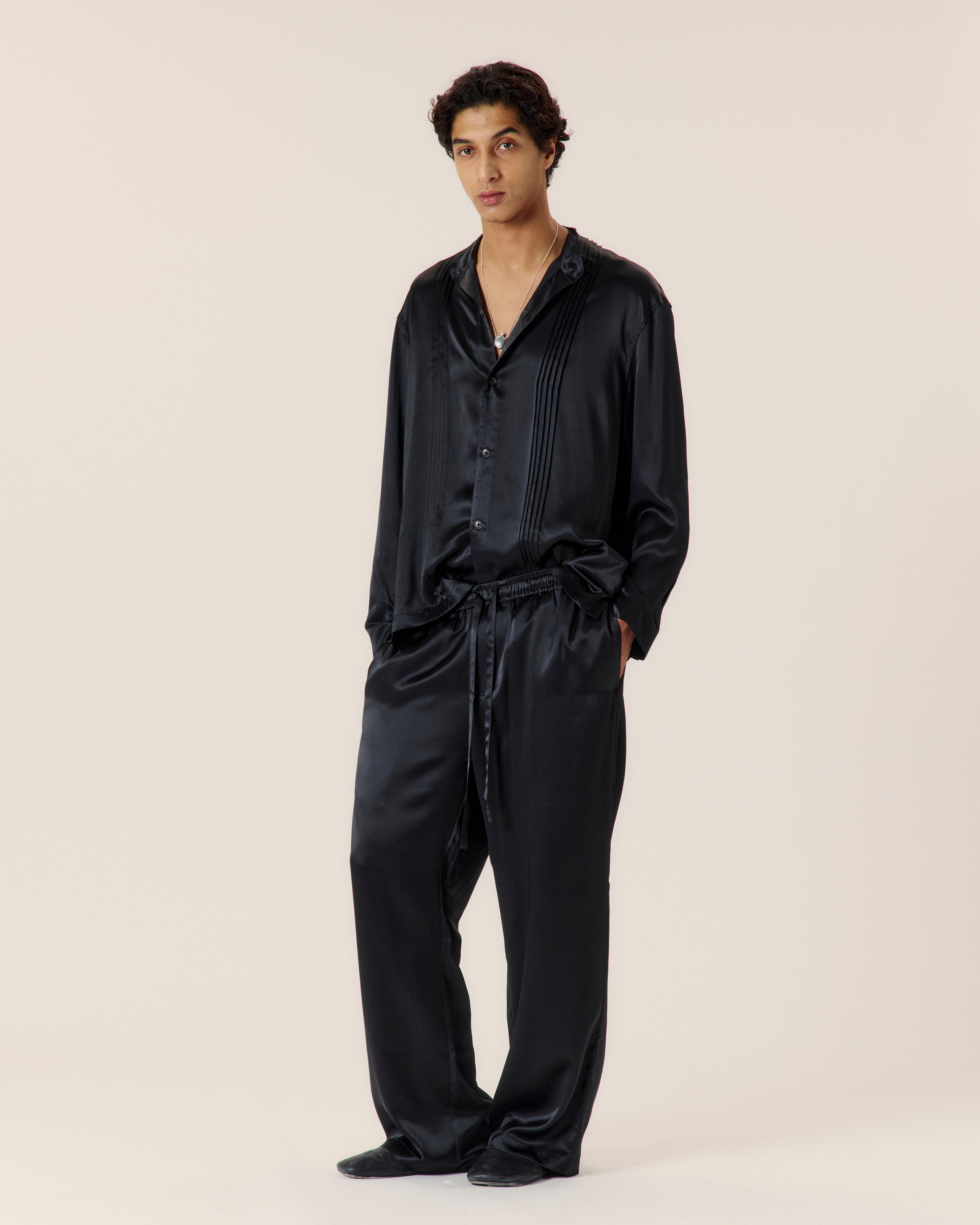 Pleated Silk Shirt - COMMAS
