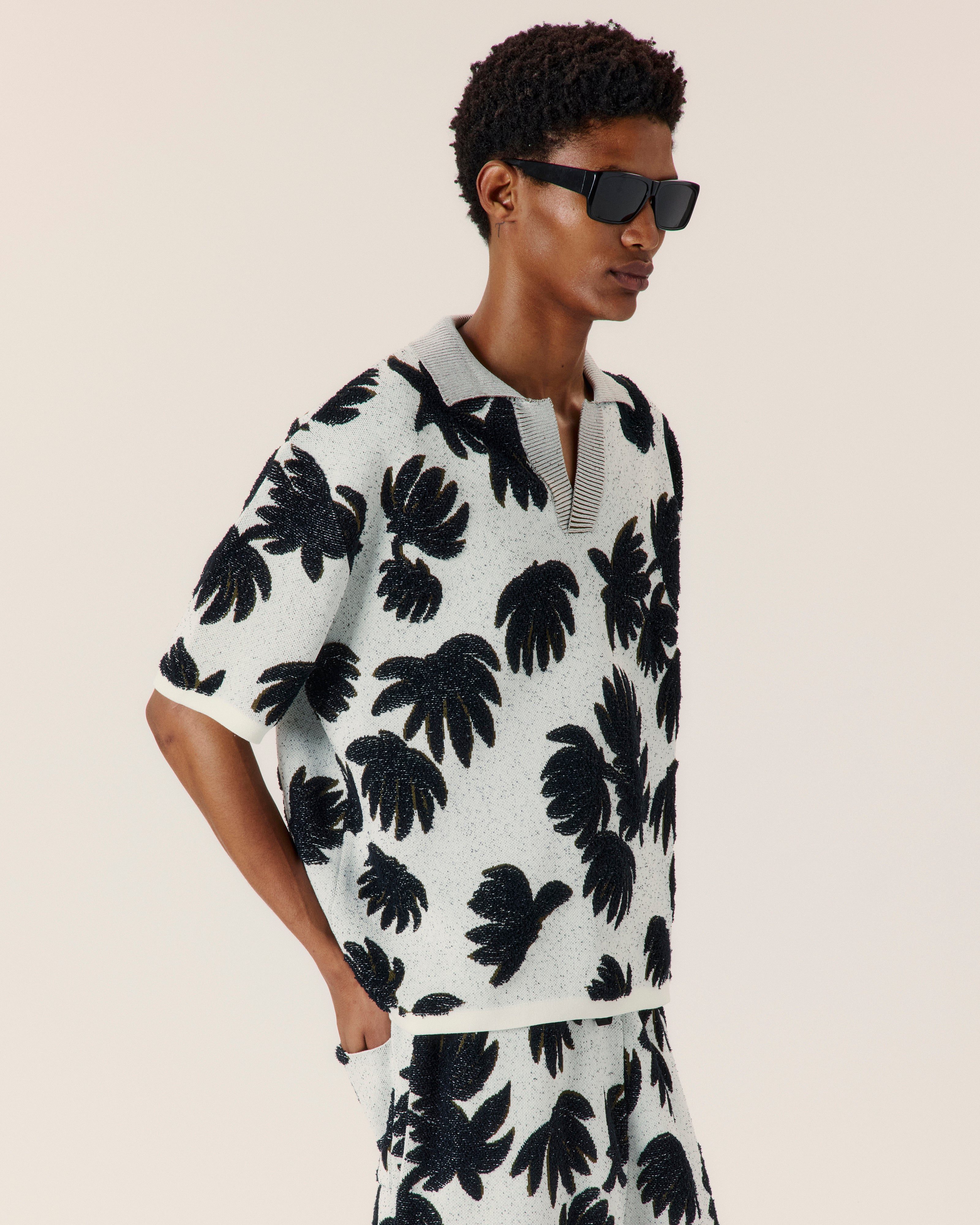 Palm Jacquard Polo - COMMAS