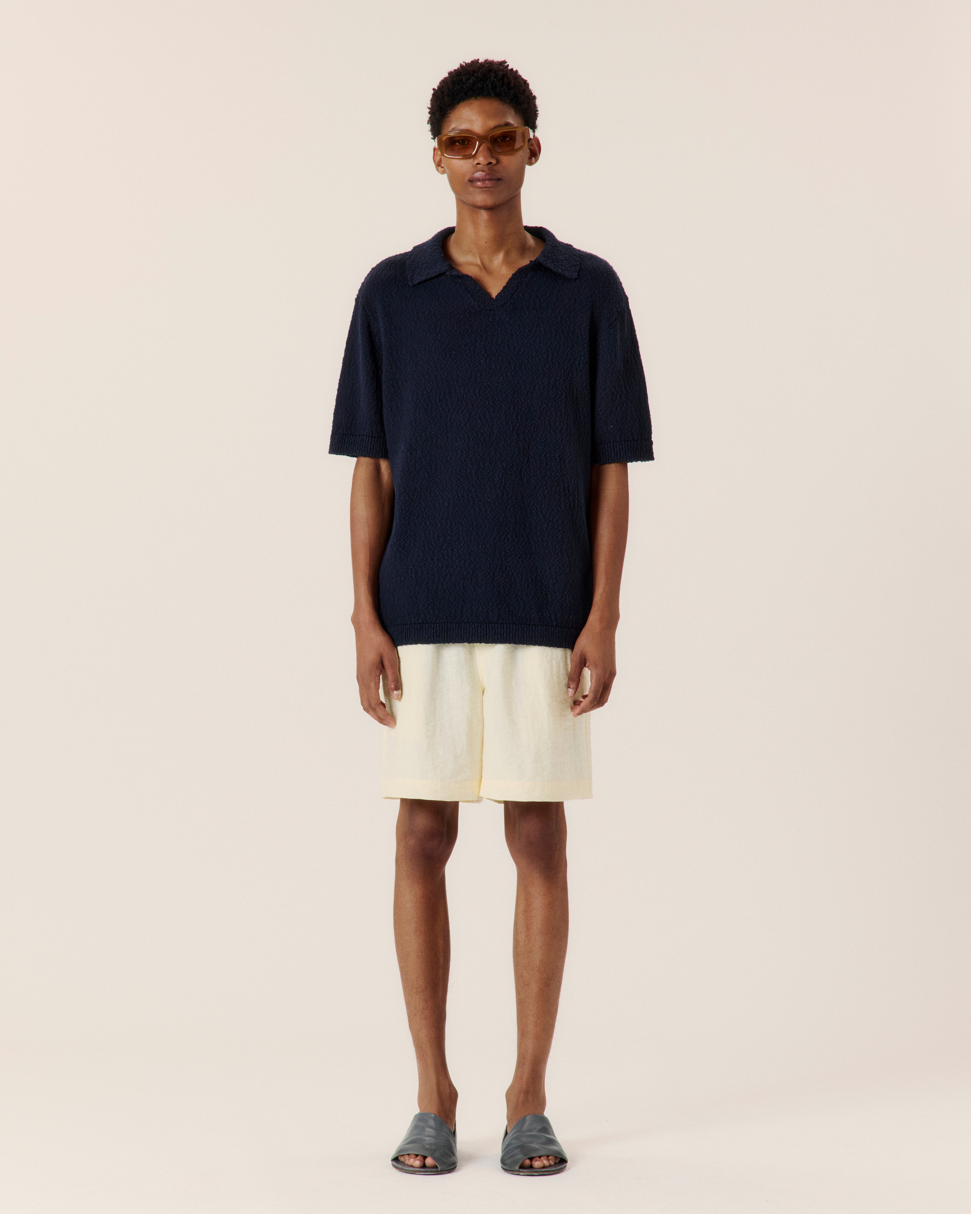 Textured Cotton Polo - COMMAS