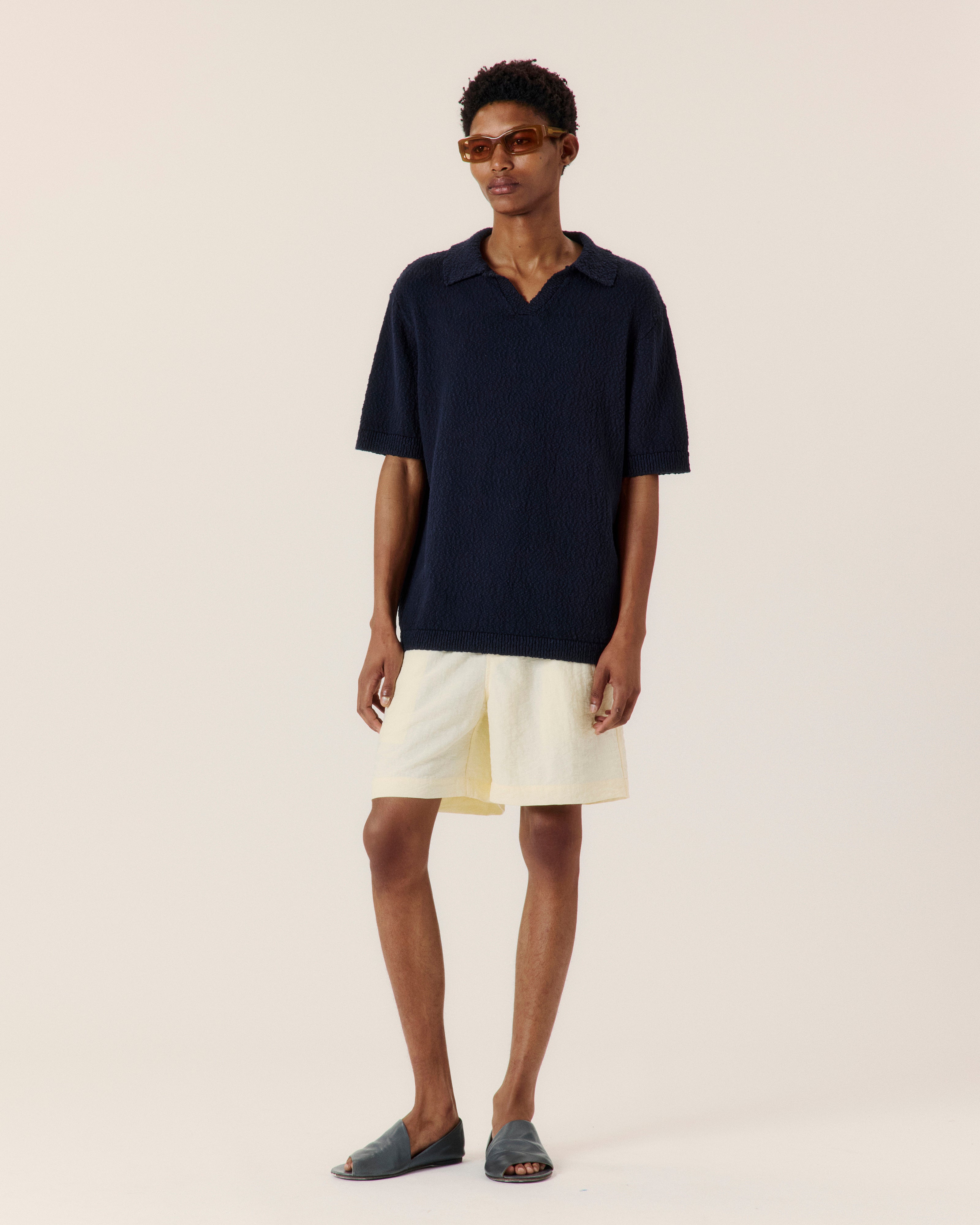 Textured Cotton Polo - COMMAS