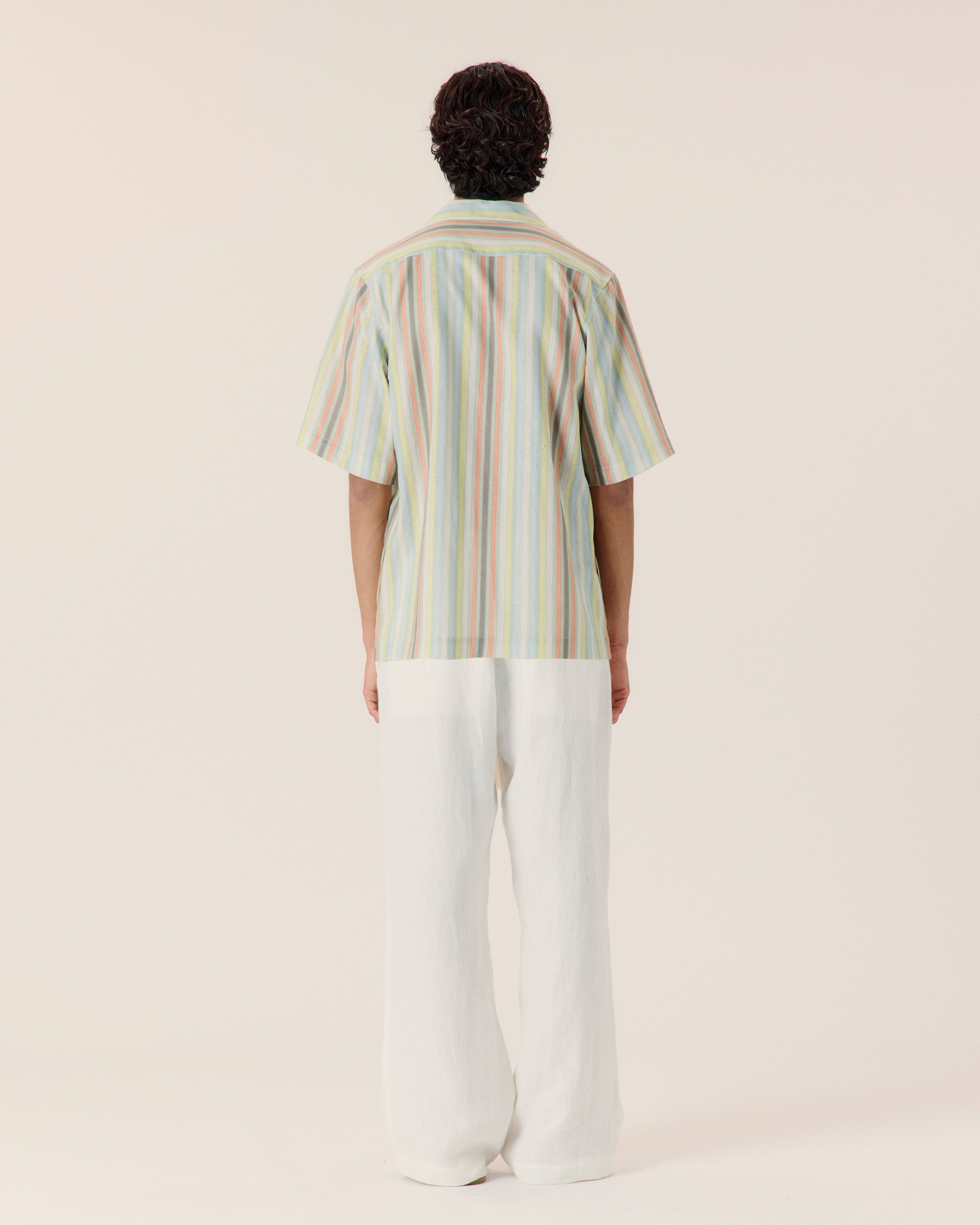Sereno Stripe Classic Shirt Yellow Stripe - COMMAS