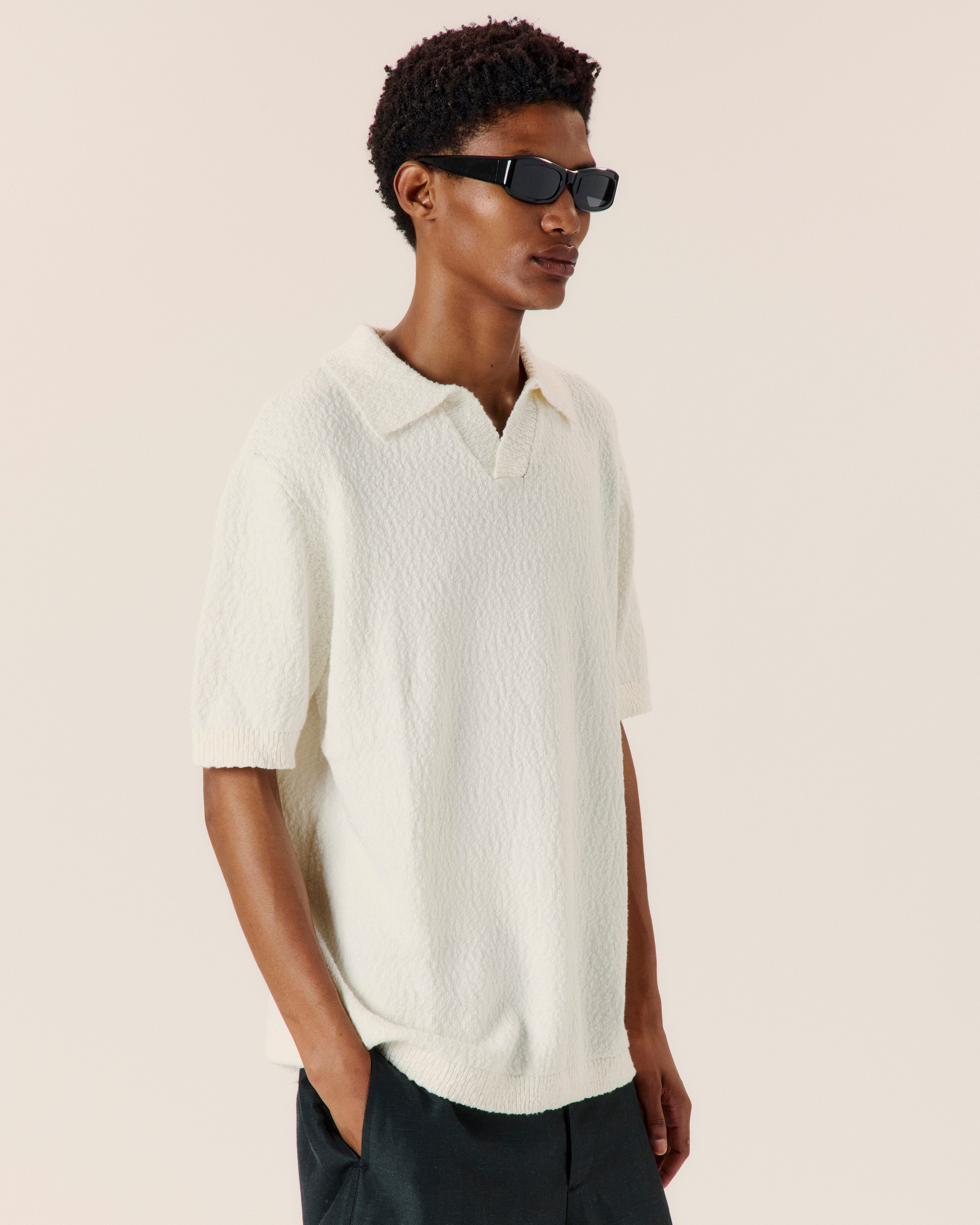 Textured Cotton Polo - COMMAS