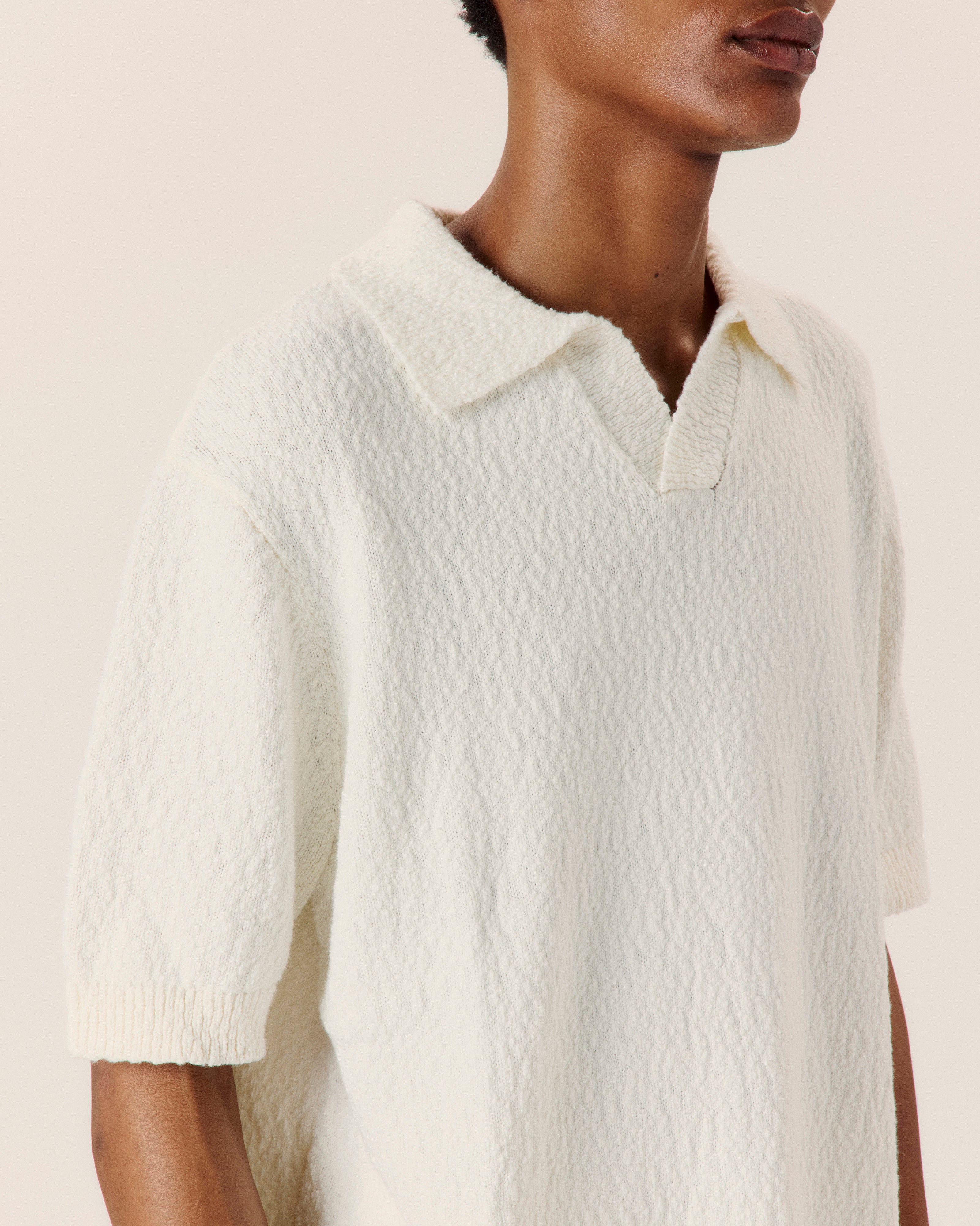 Textured Cotton Polo - COMMAS