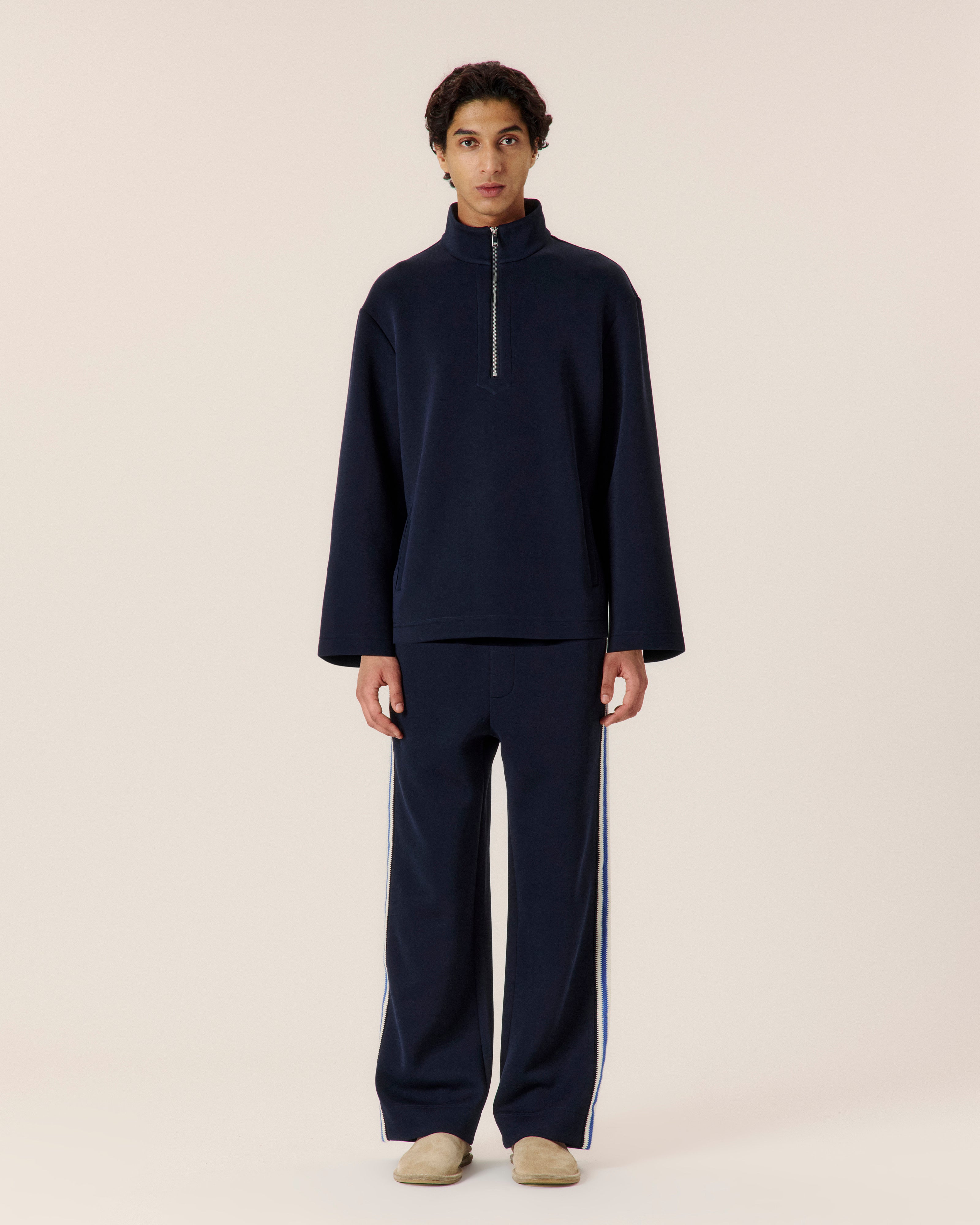 Crochet Stripe Jersey Trouser - COMMAS