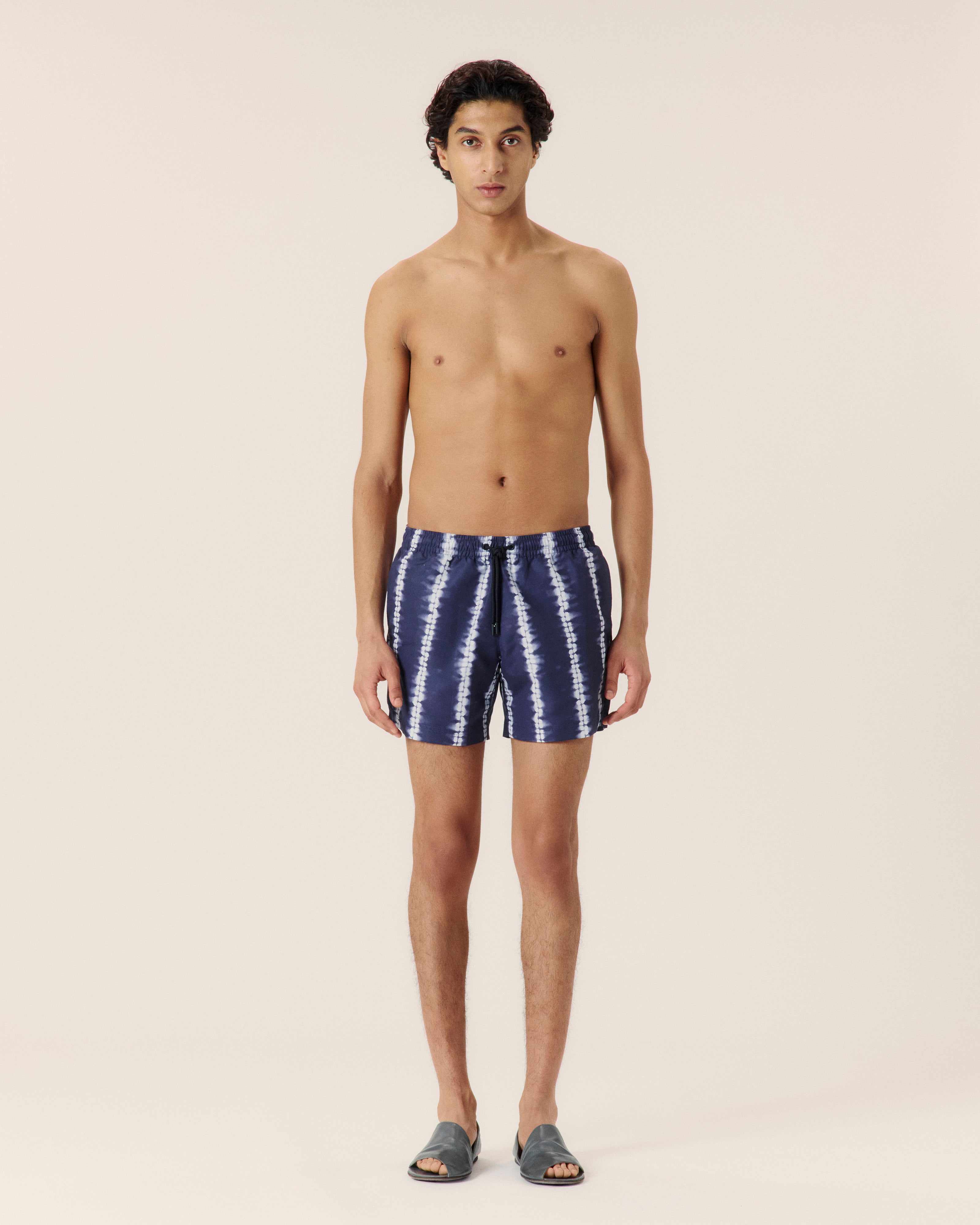 Shibori Stripe Classic Swim Short - COMMAS
