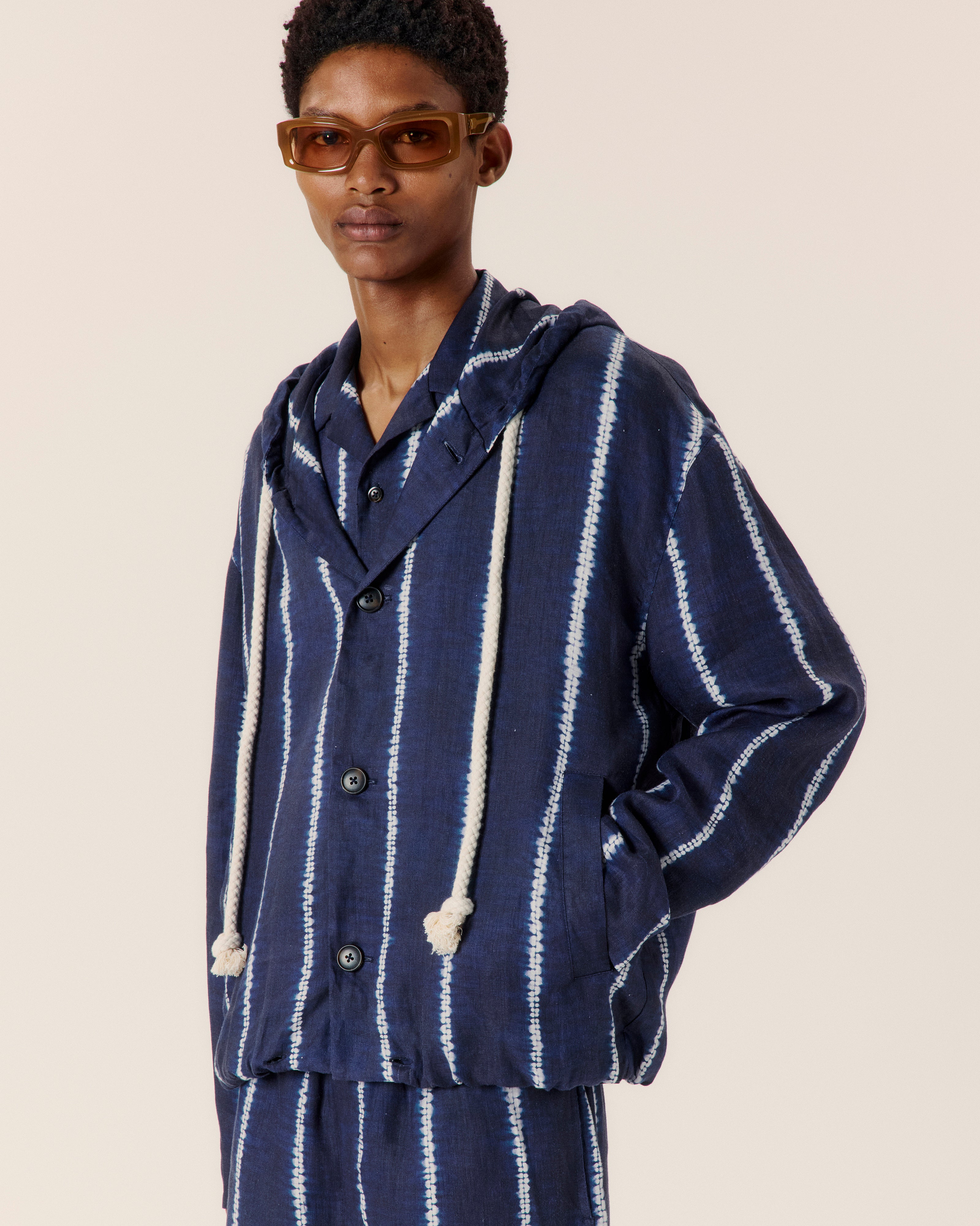 Shibori Stripe Hoodie - COMMAS