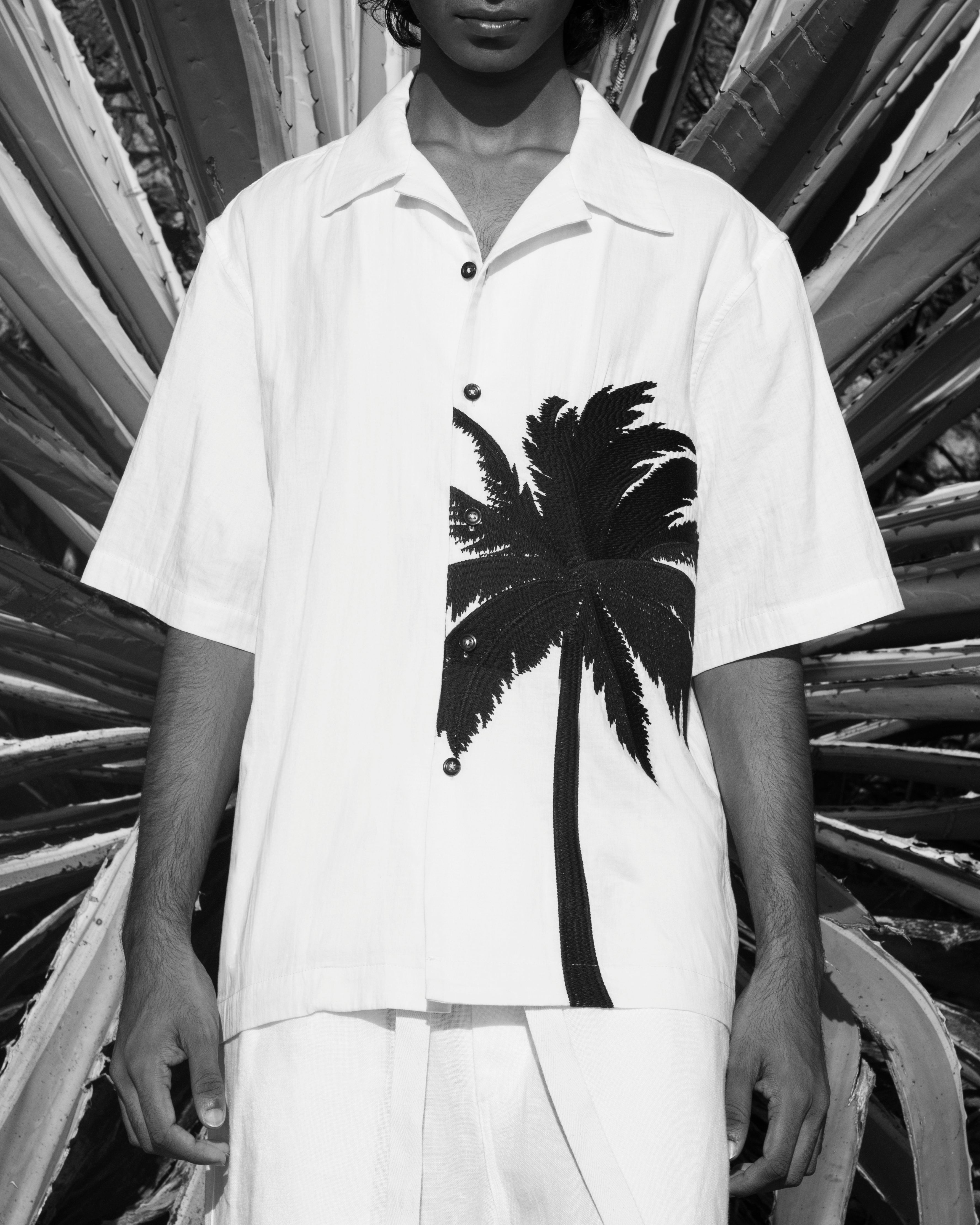 Island Embroidery Bowling Shirt - COMMAS