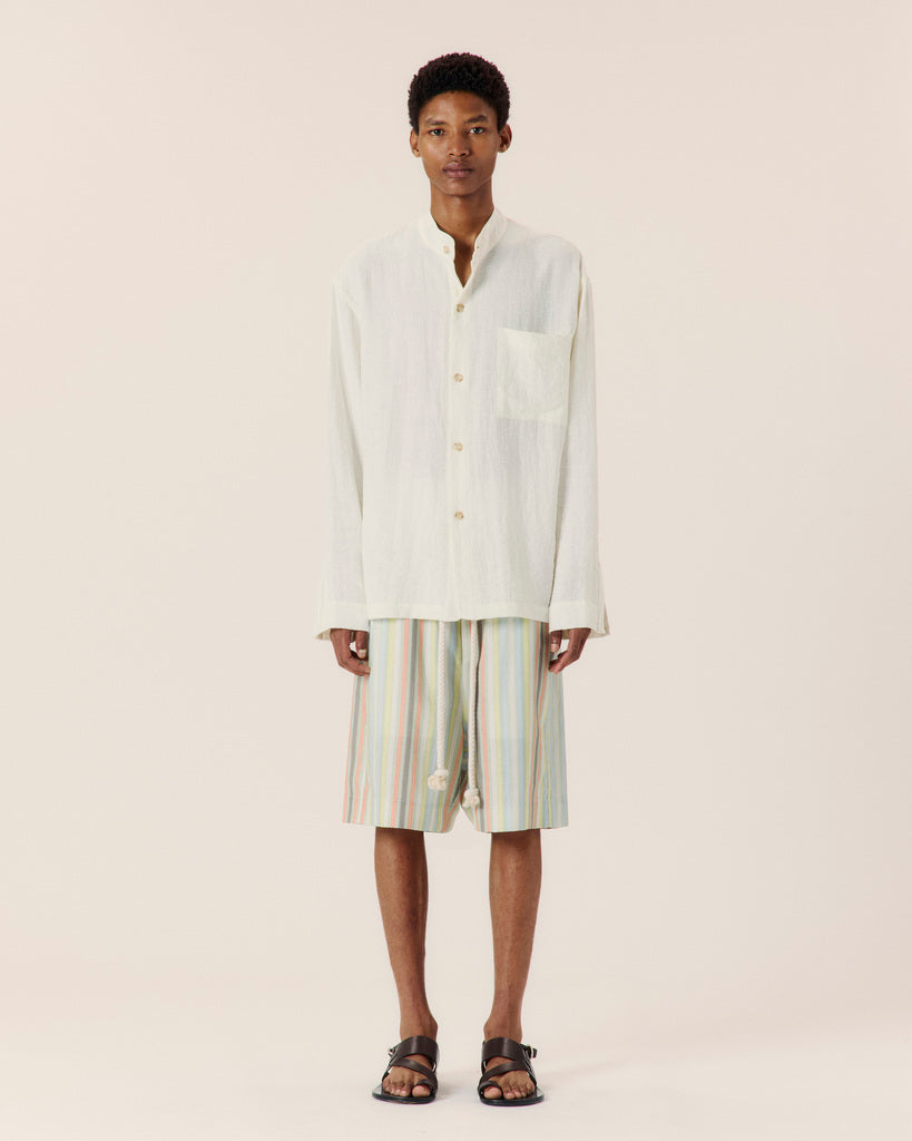 Stand Collar Long Sleeve Shirt - COMMAS