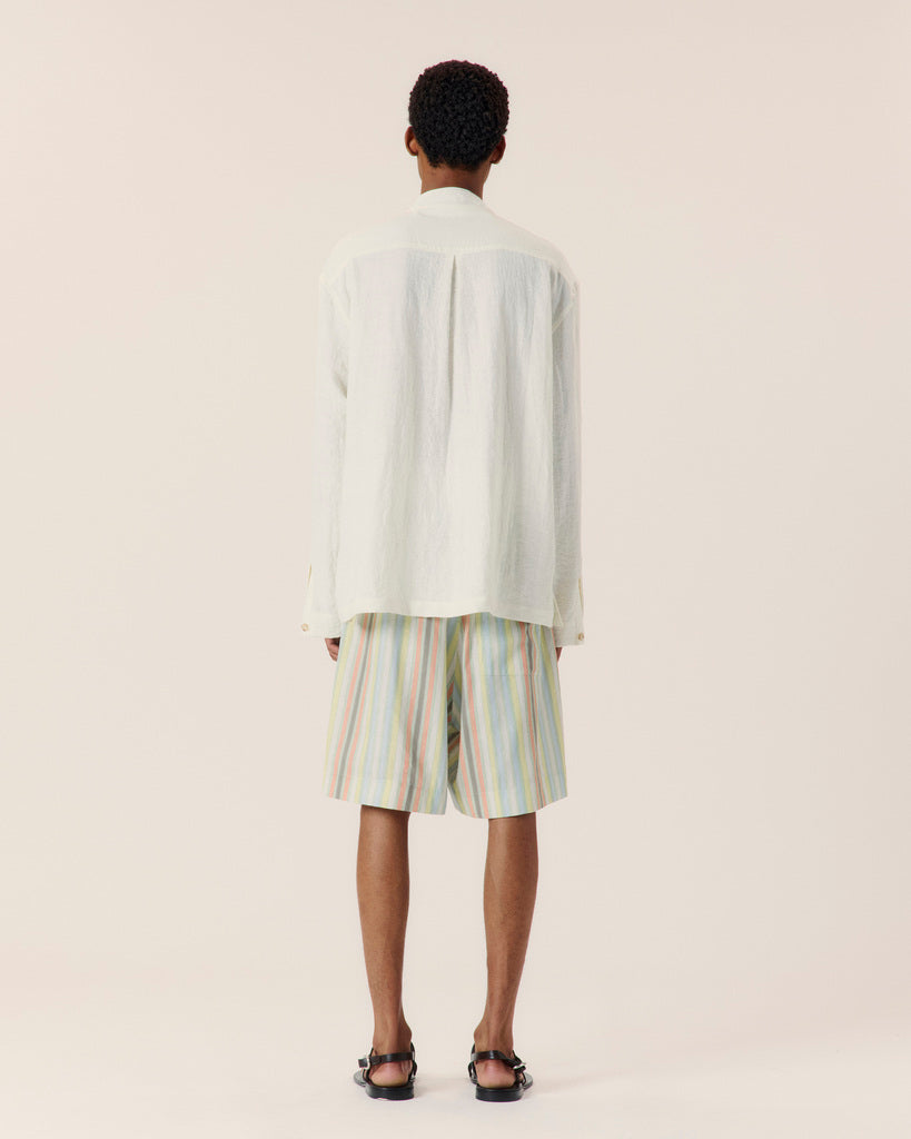Stand Collar Long Sleeve Shirt - COMMAS