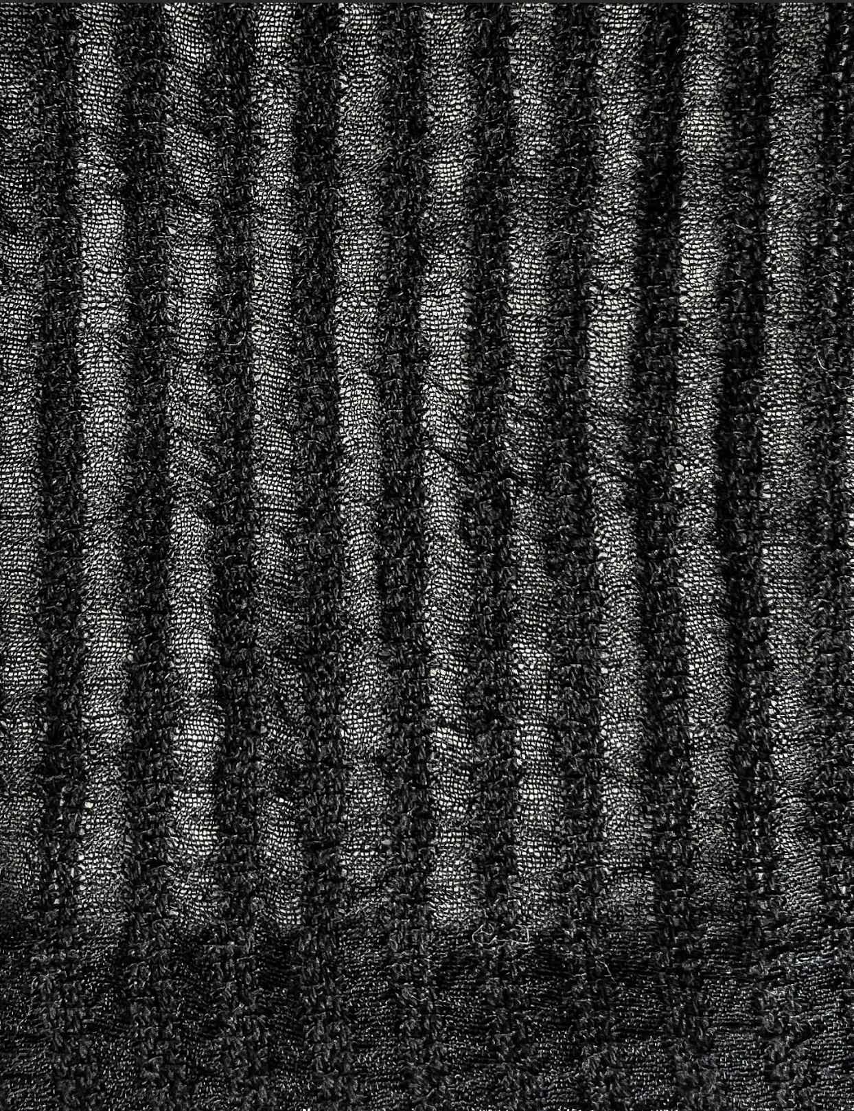 Sheer Stripe Linen Woven Tee Black - COMMAS