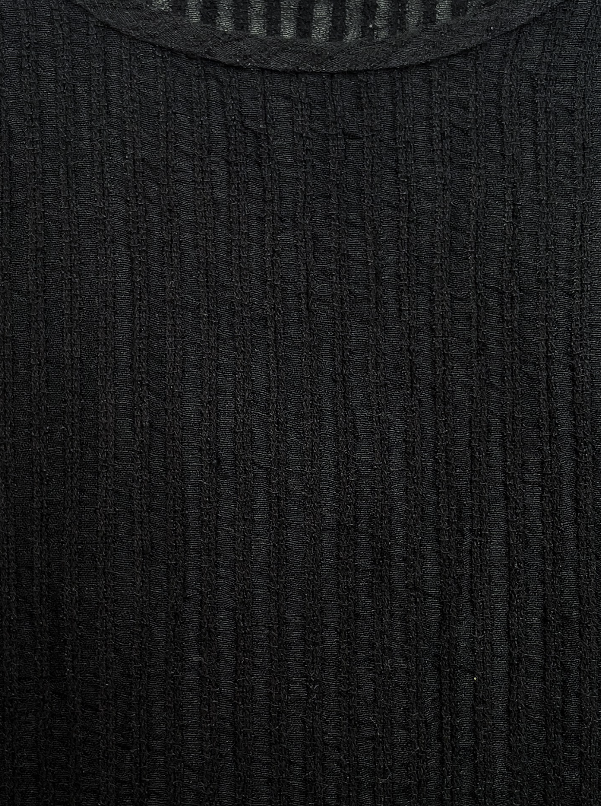 Sheer Stripe Linen Woven Tee Black - COMMAS