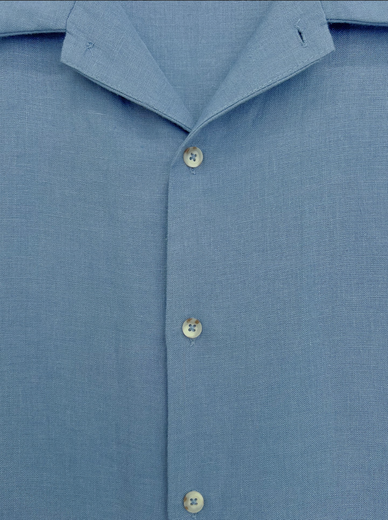 Short Sleeve Linen Shirt Blue - COMMAS