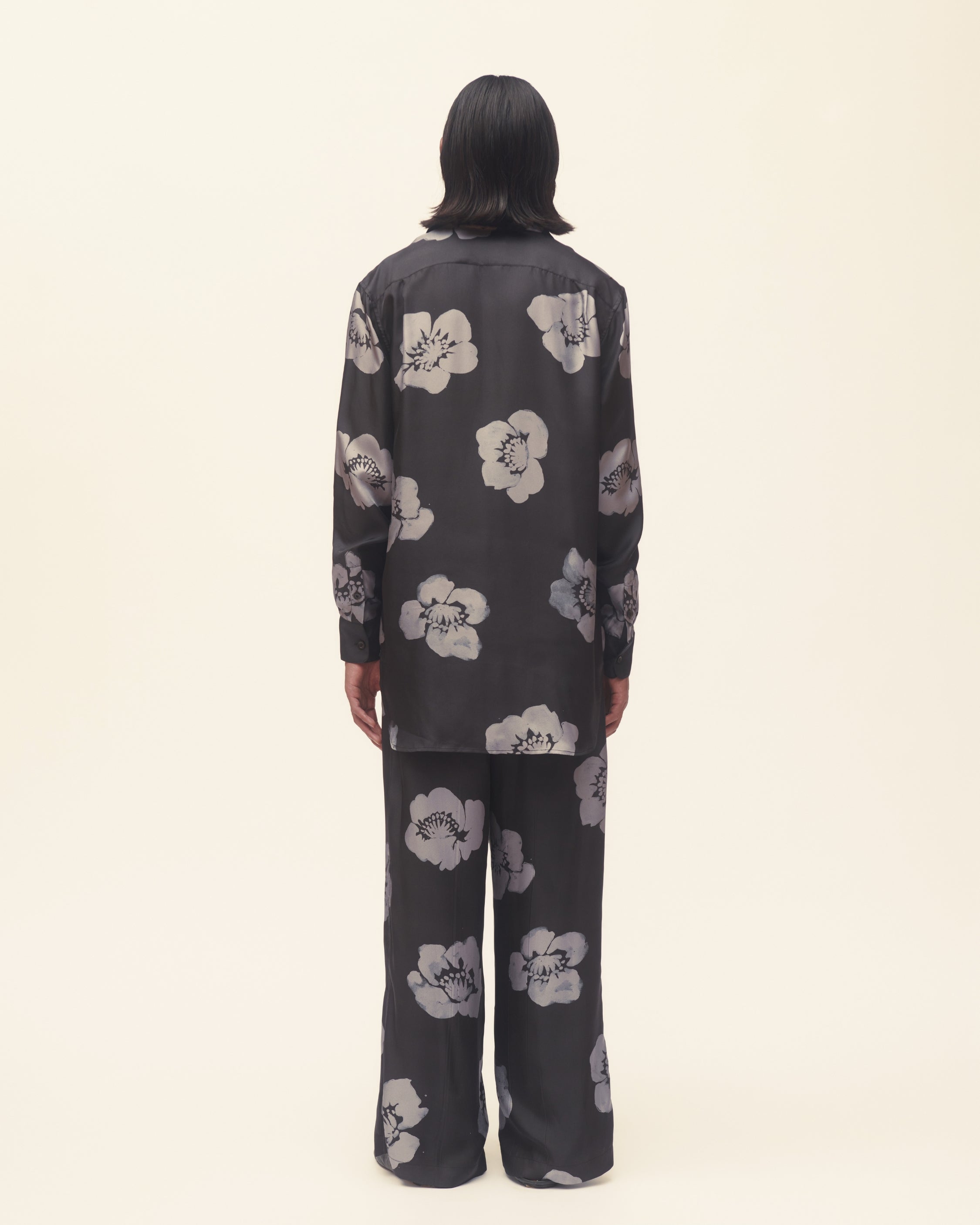 Painted Floral Wide Leg Trouser