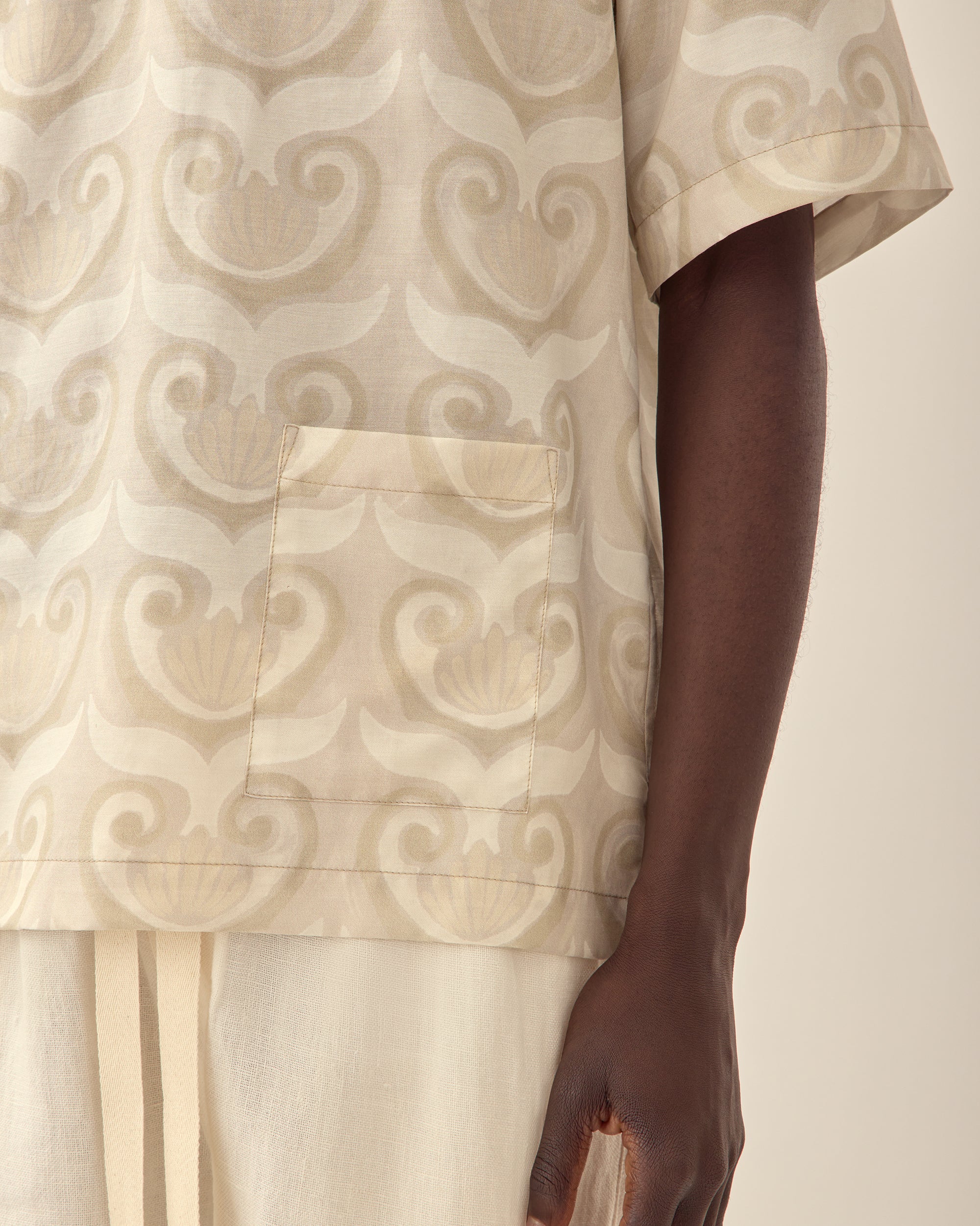 Painted Shell Nautical Silk Shirt