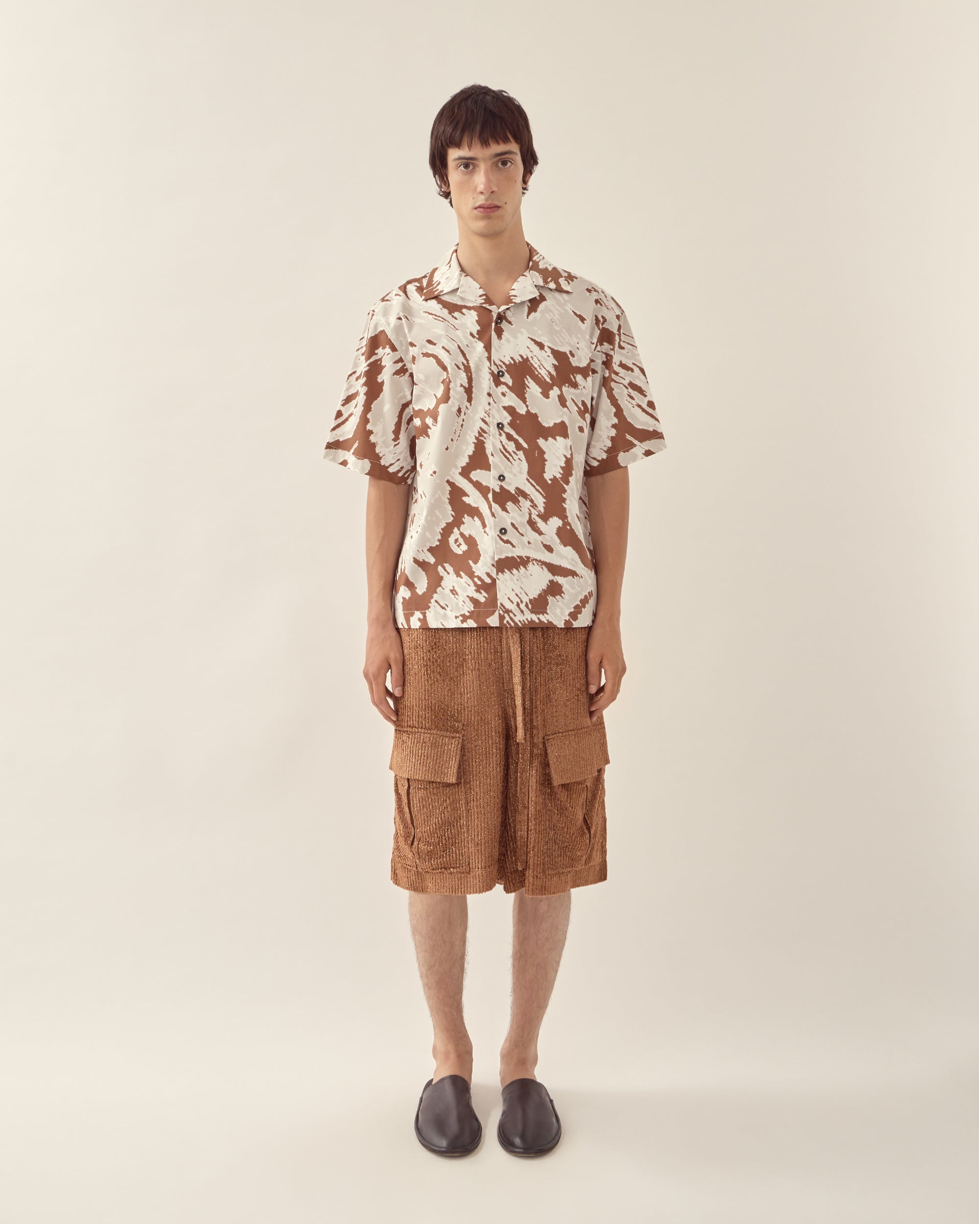 Paisley Linen Camp Collar Shirt