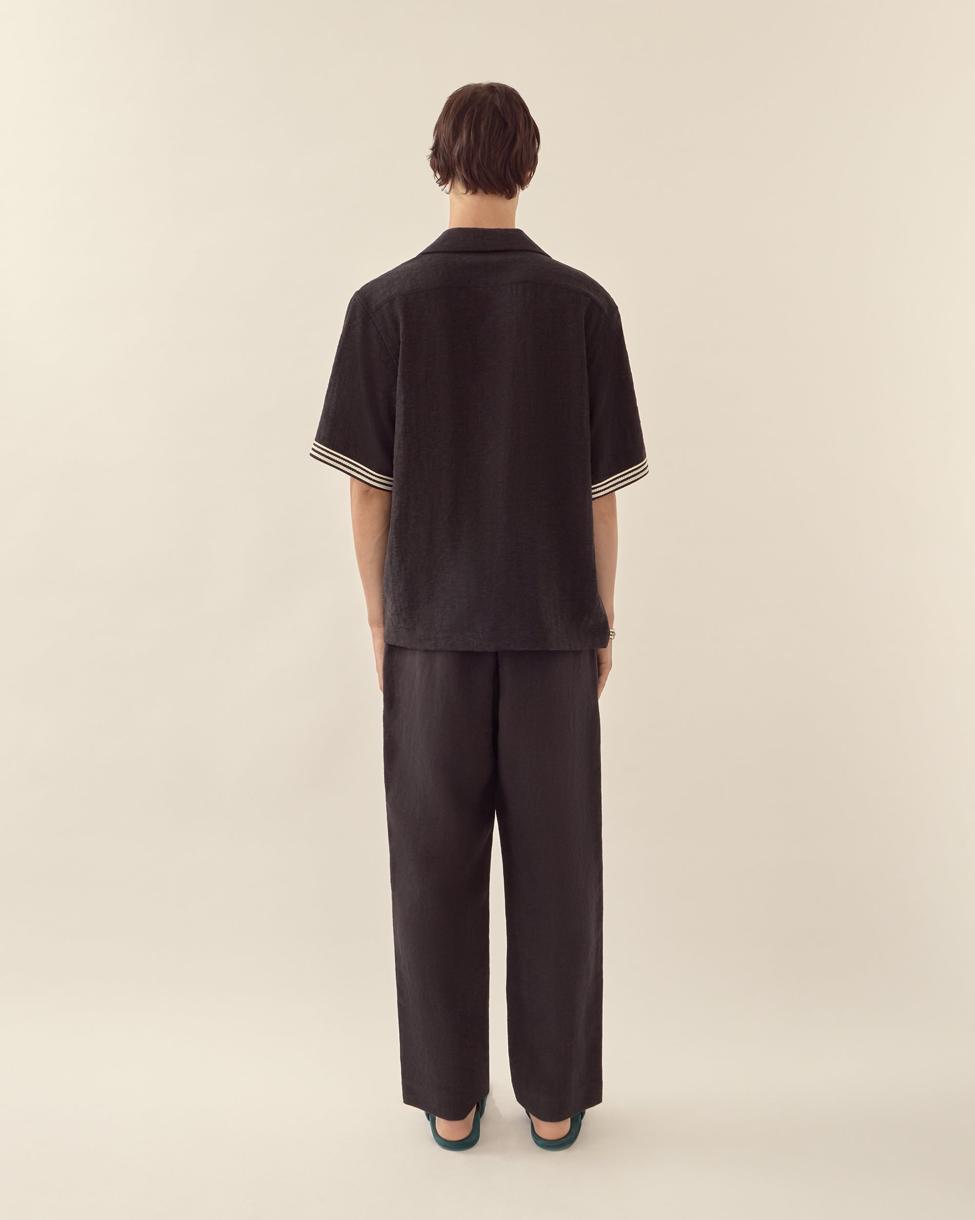 Rope Embroidery Camp Collar Shirt