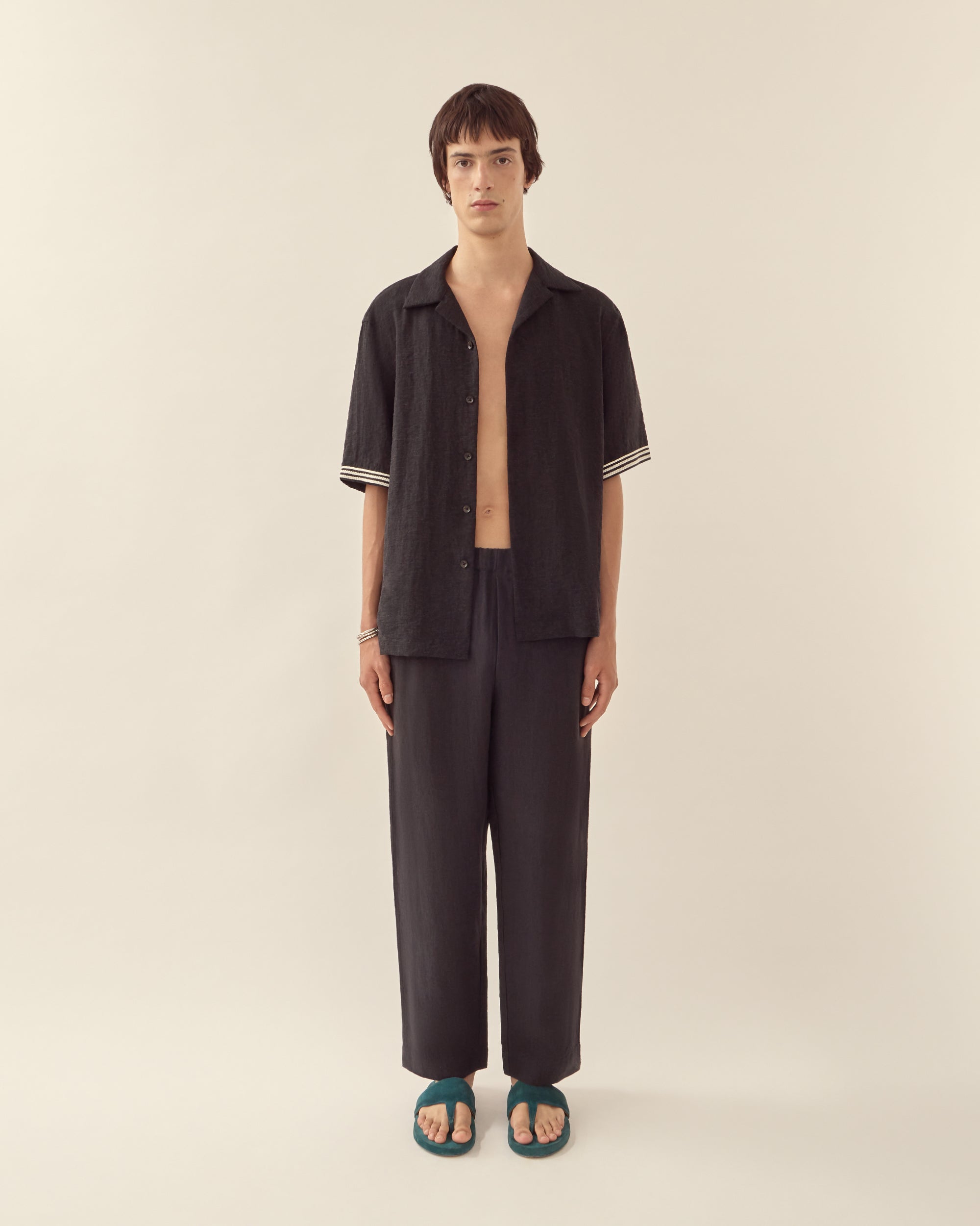 Rope Embroidery Camp Collar Shirt