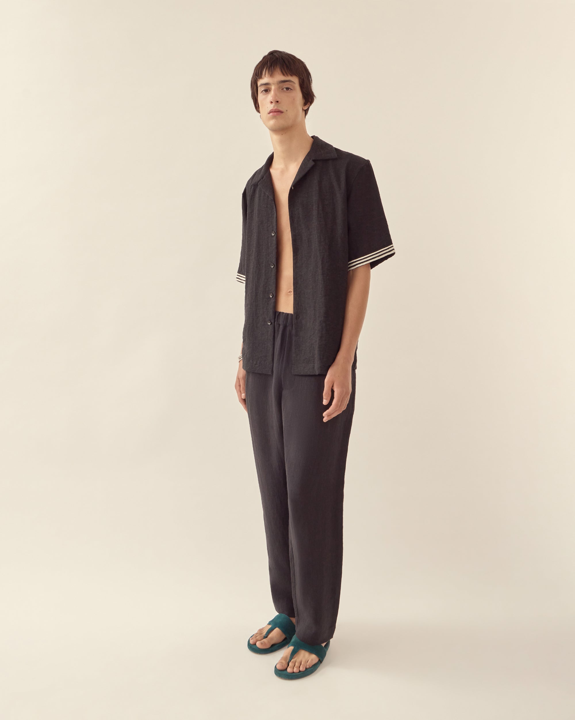 Rope Embroidery Camp Collar Shirt