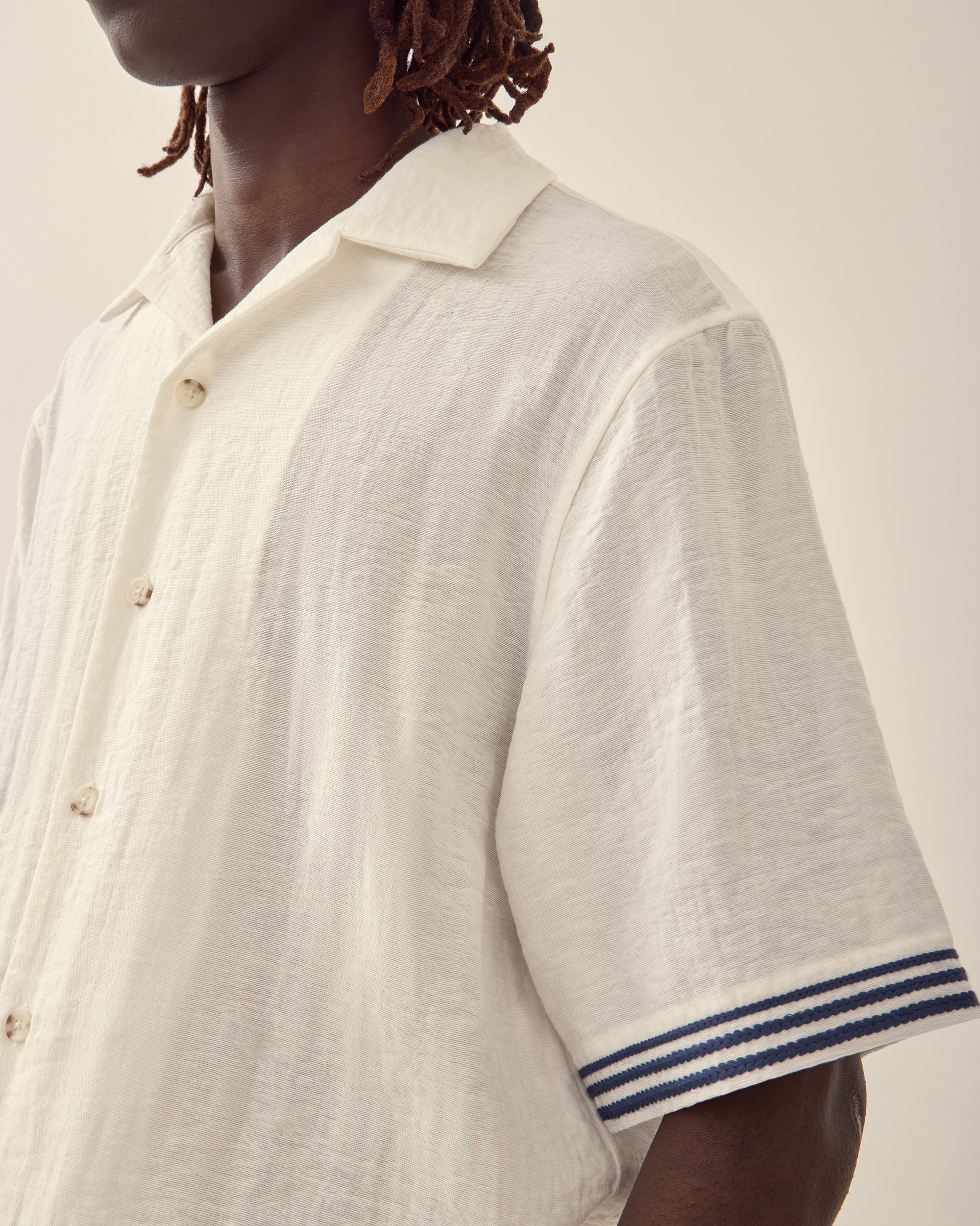 Rope Embroidery Camp Collar Shirt