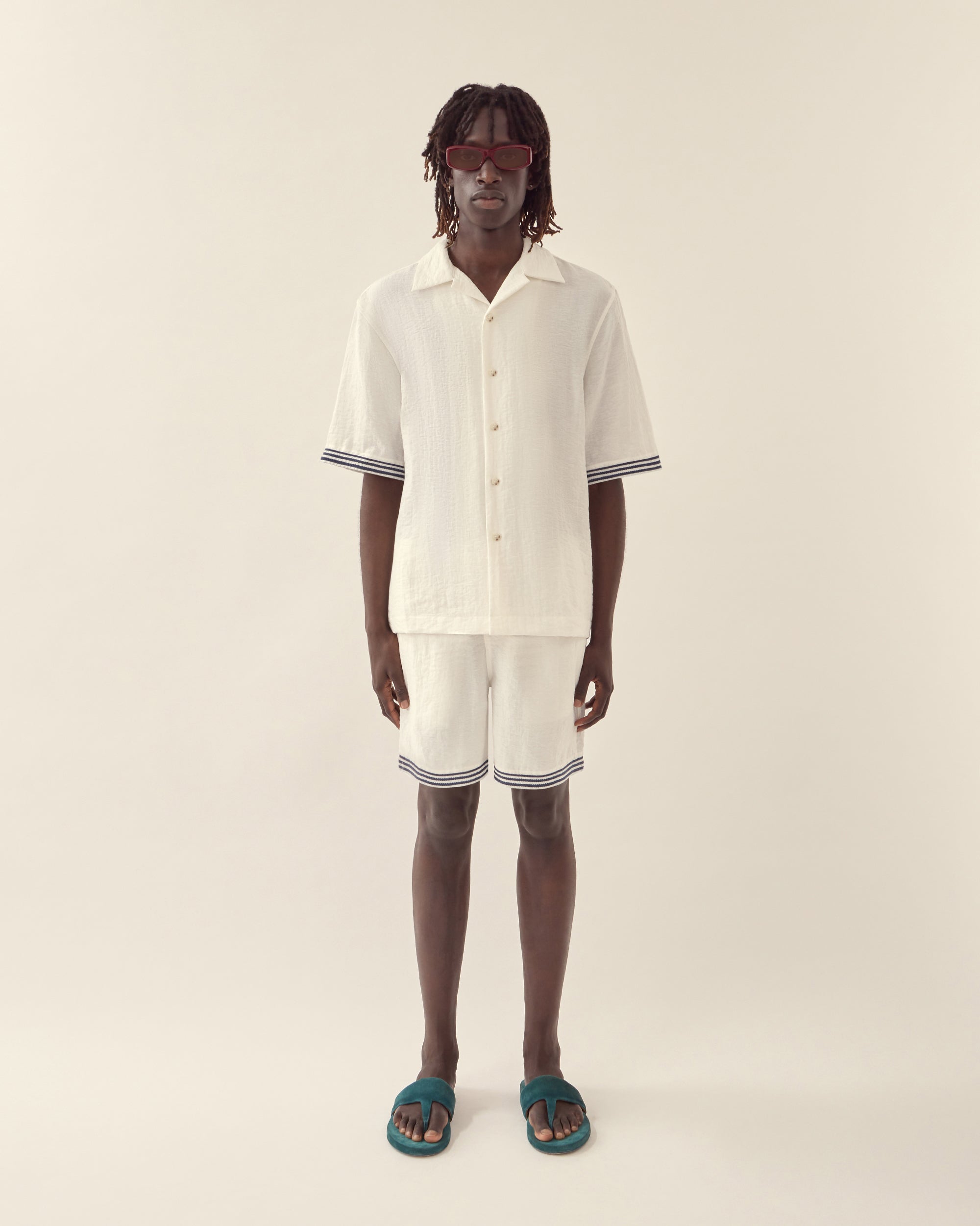 Rope Embroidery Camp Collar Shirt