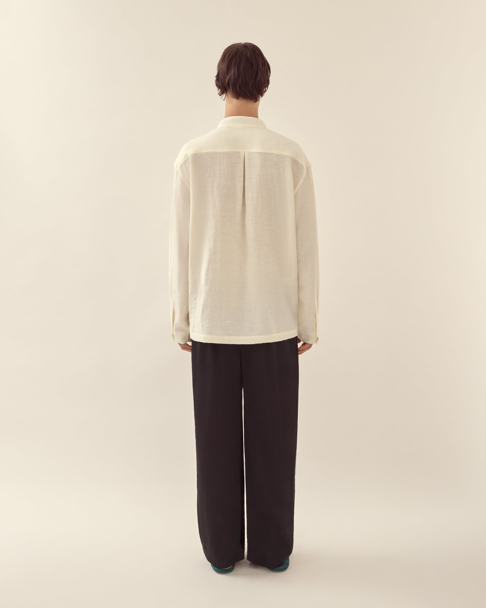 Stand Collar Long Sleeve Shirt - COMMAS