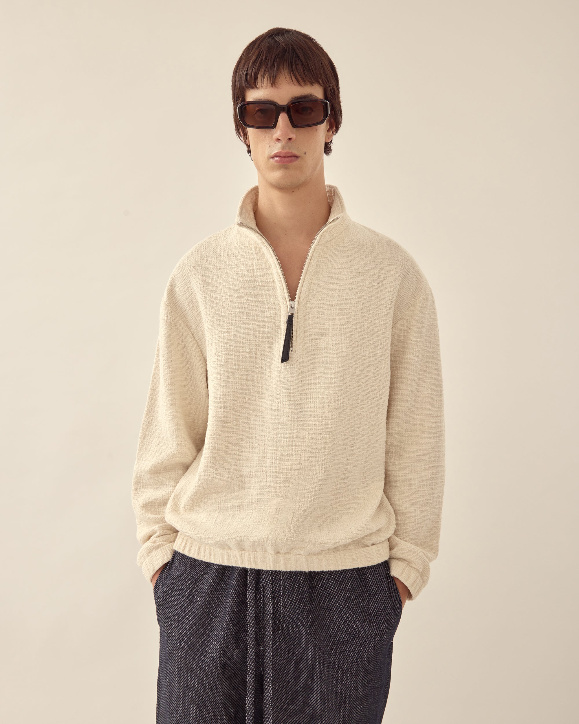 Textured Cotton Pullover
