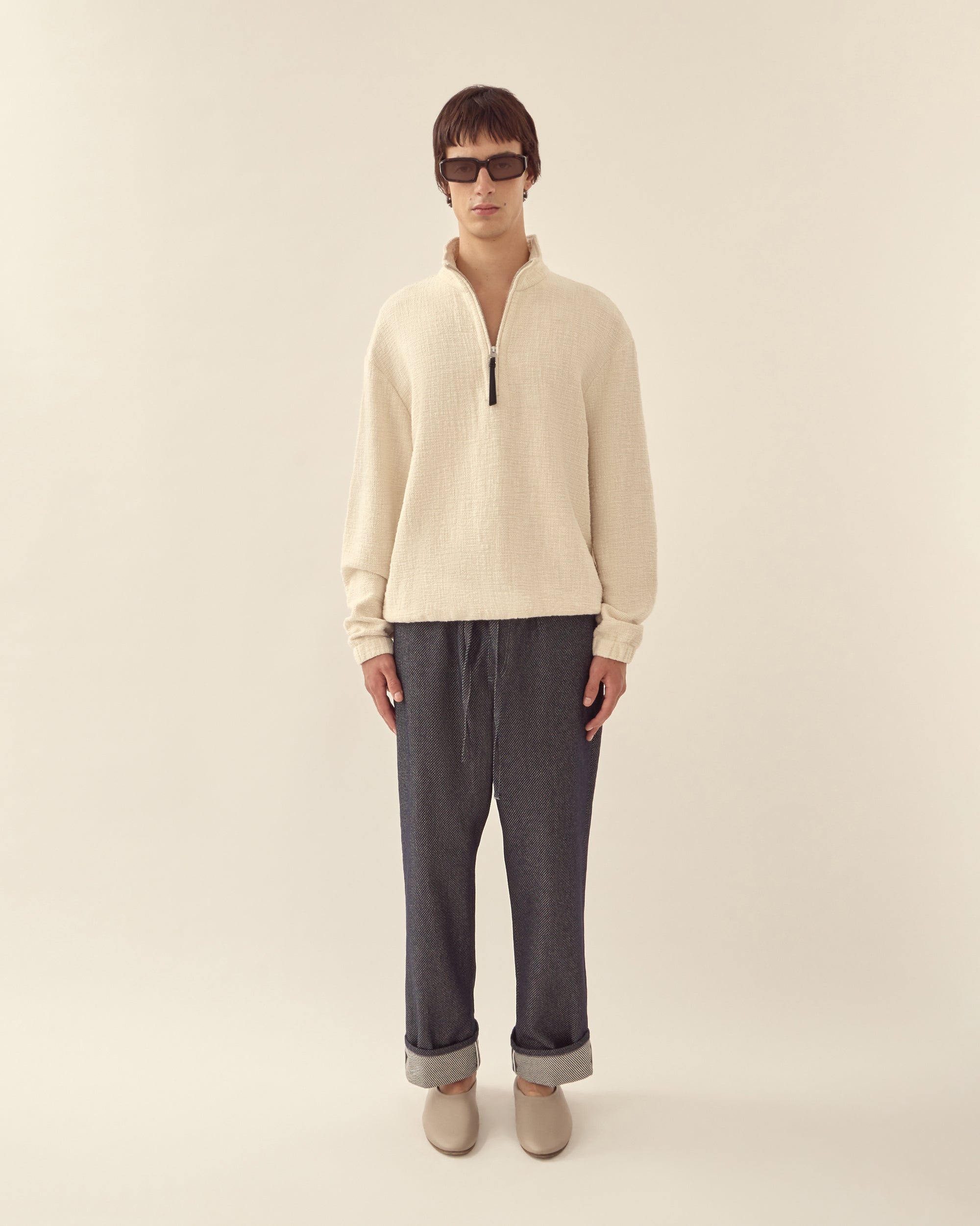 Textured Cotton Pullover