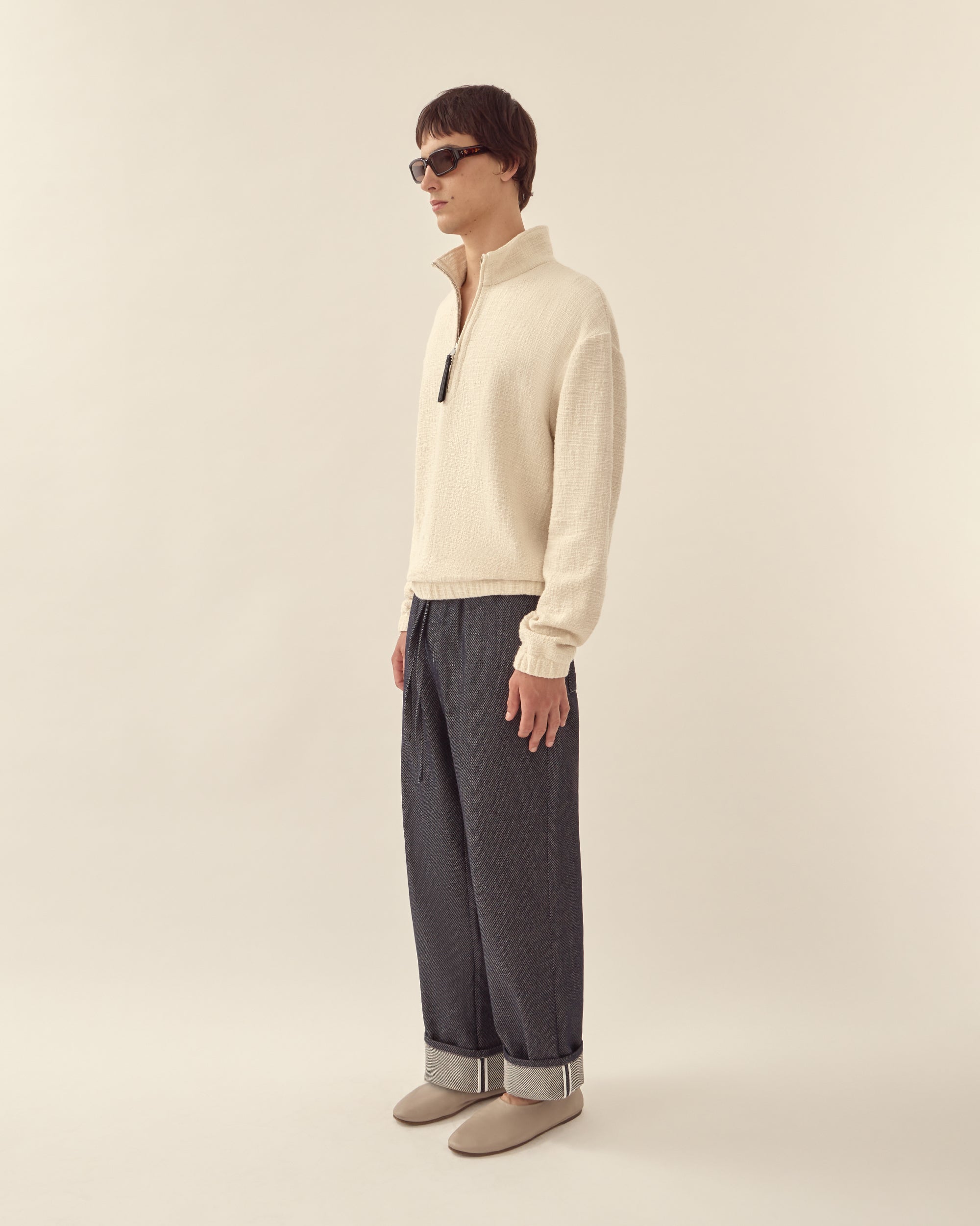 Textured Cotton Pullover