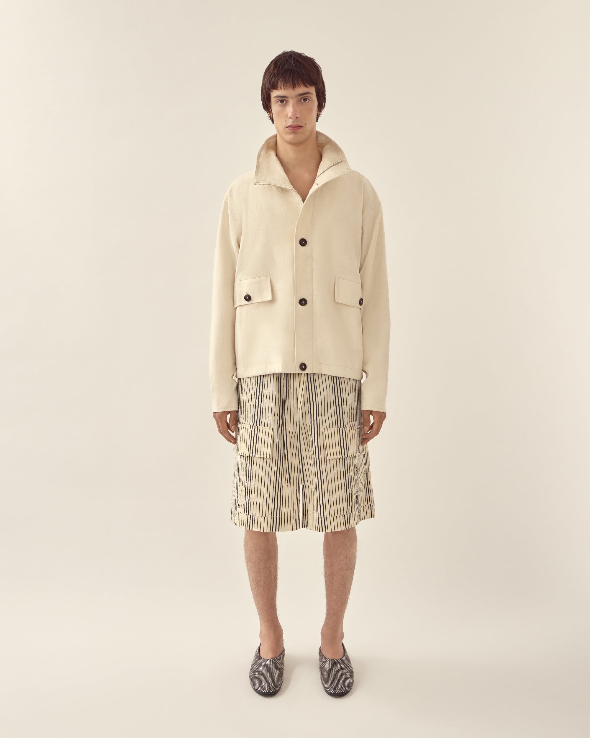 Textured Linen Rayon Blouson