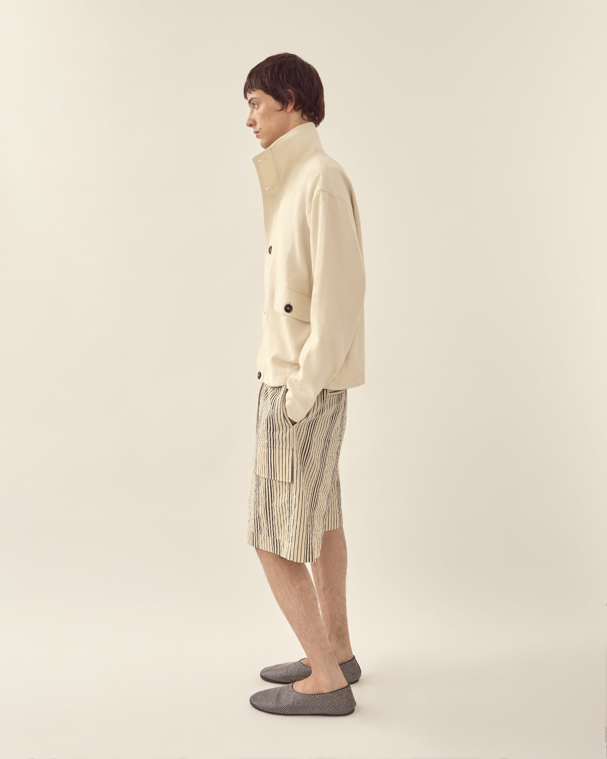 Textured Linen Rayon Blouson
