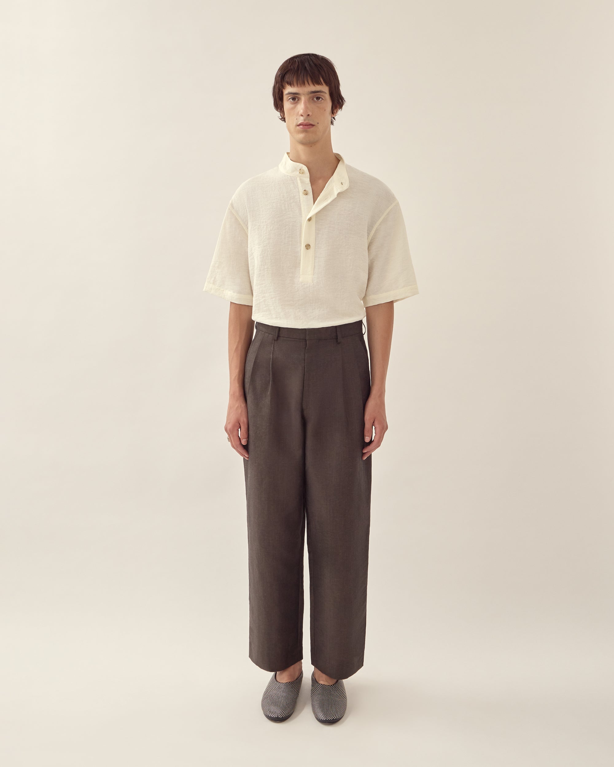 Wool Linen Tailored Trouser