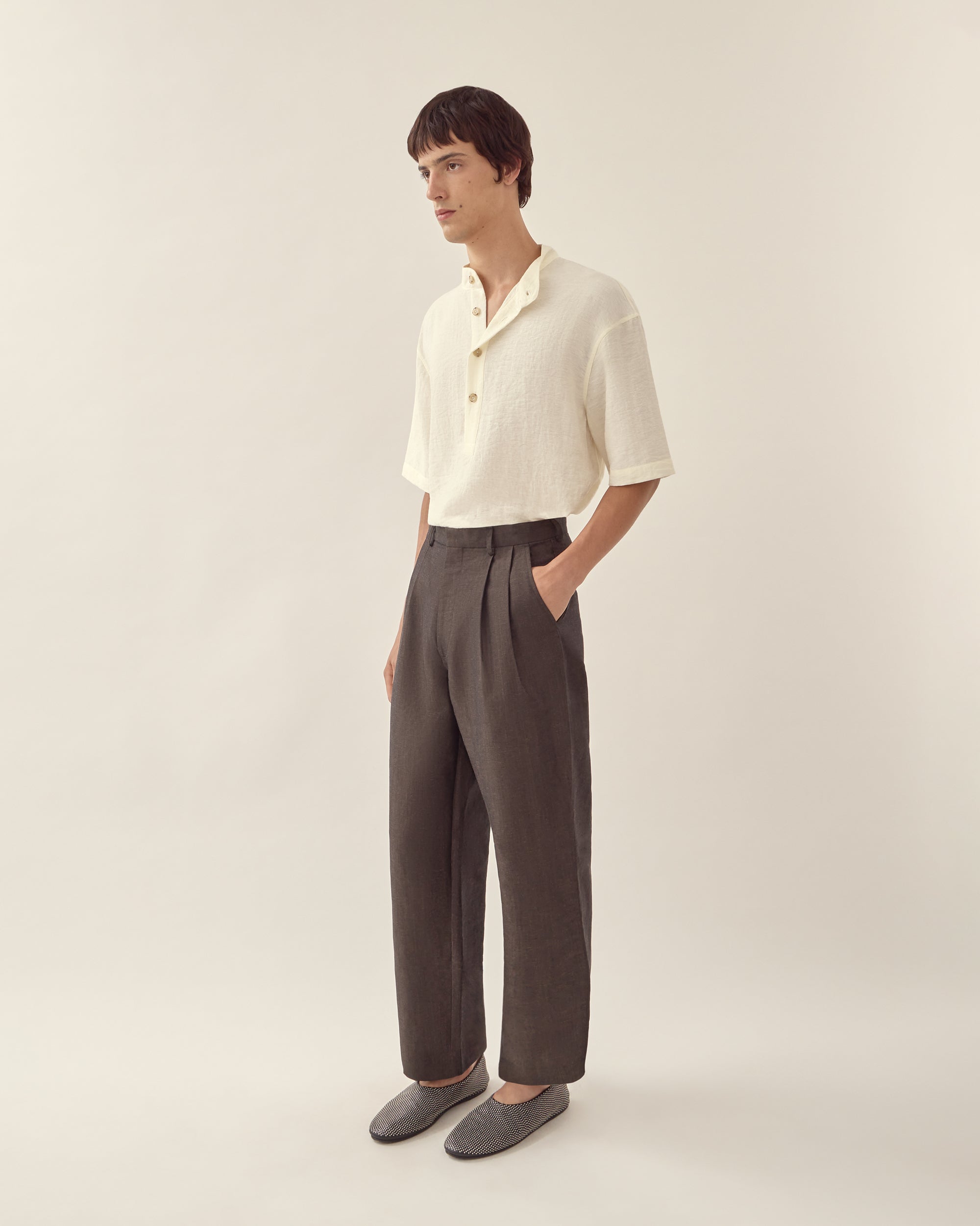 Wool Linen Tailored Trouser