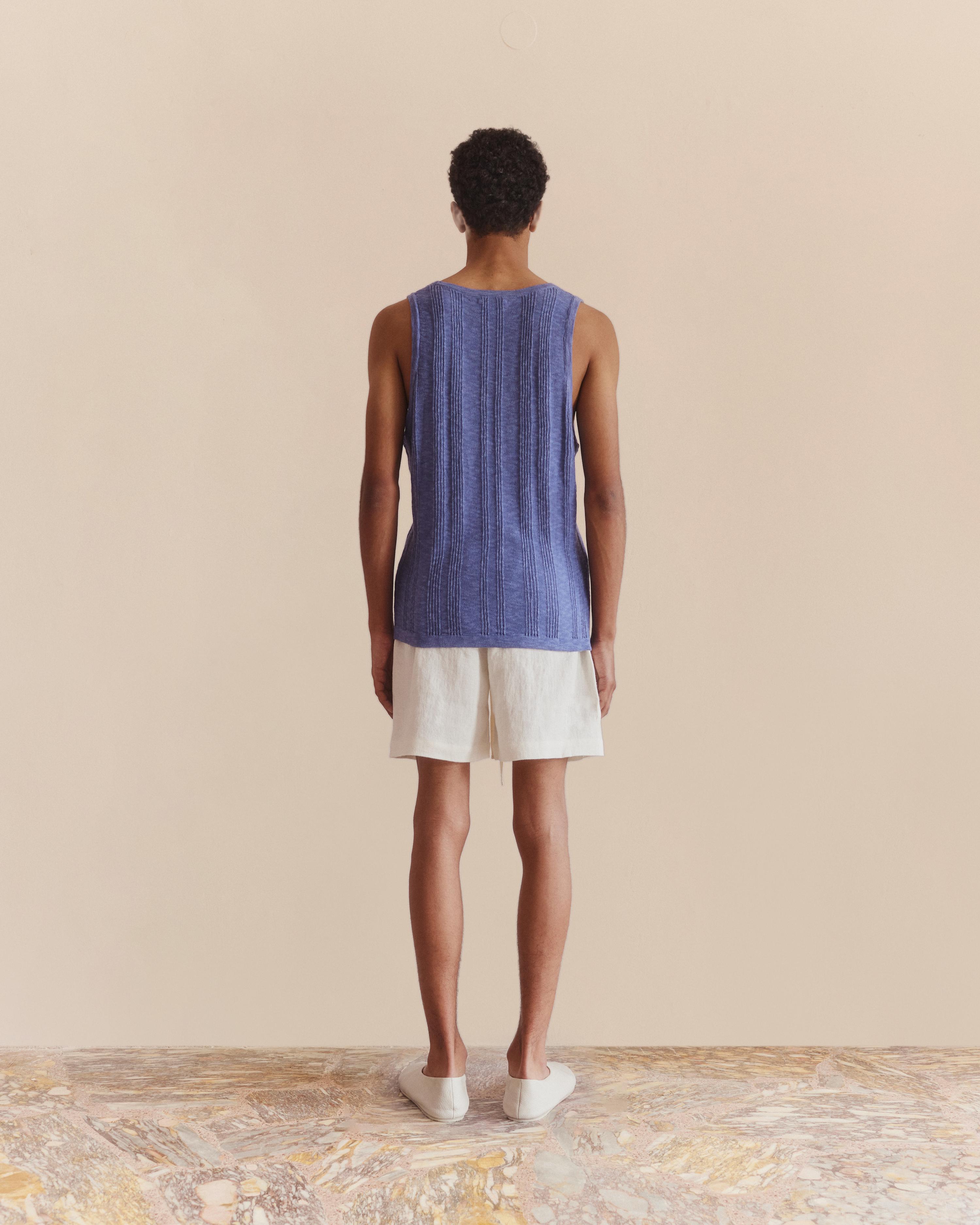 Linen Cotton Tank Blue