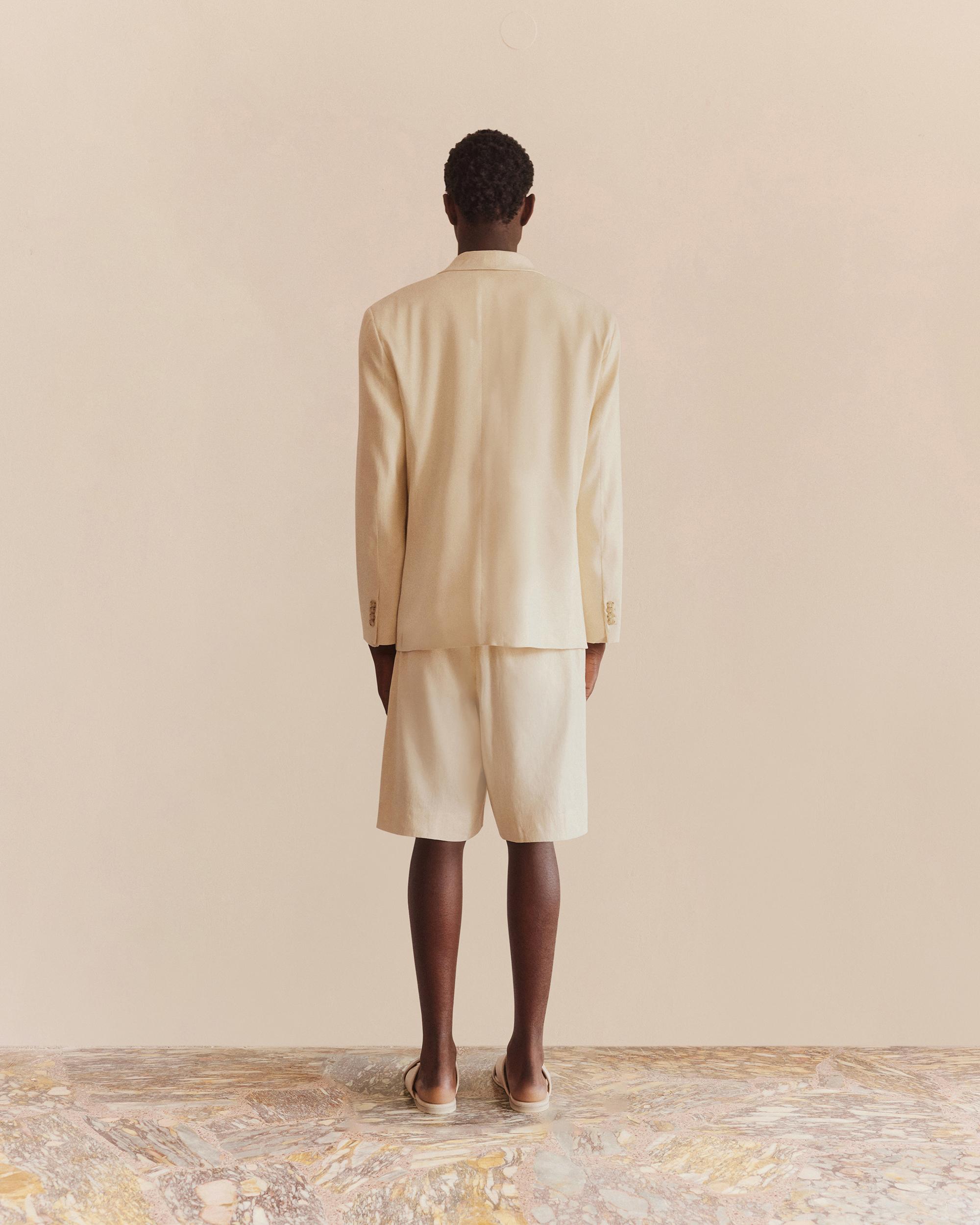 Shawl Collar Jacket Cream - COMMAS