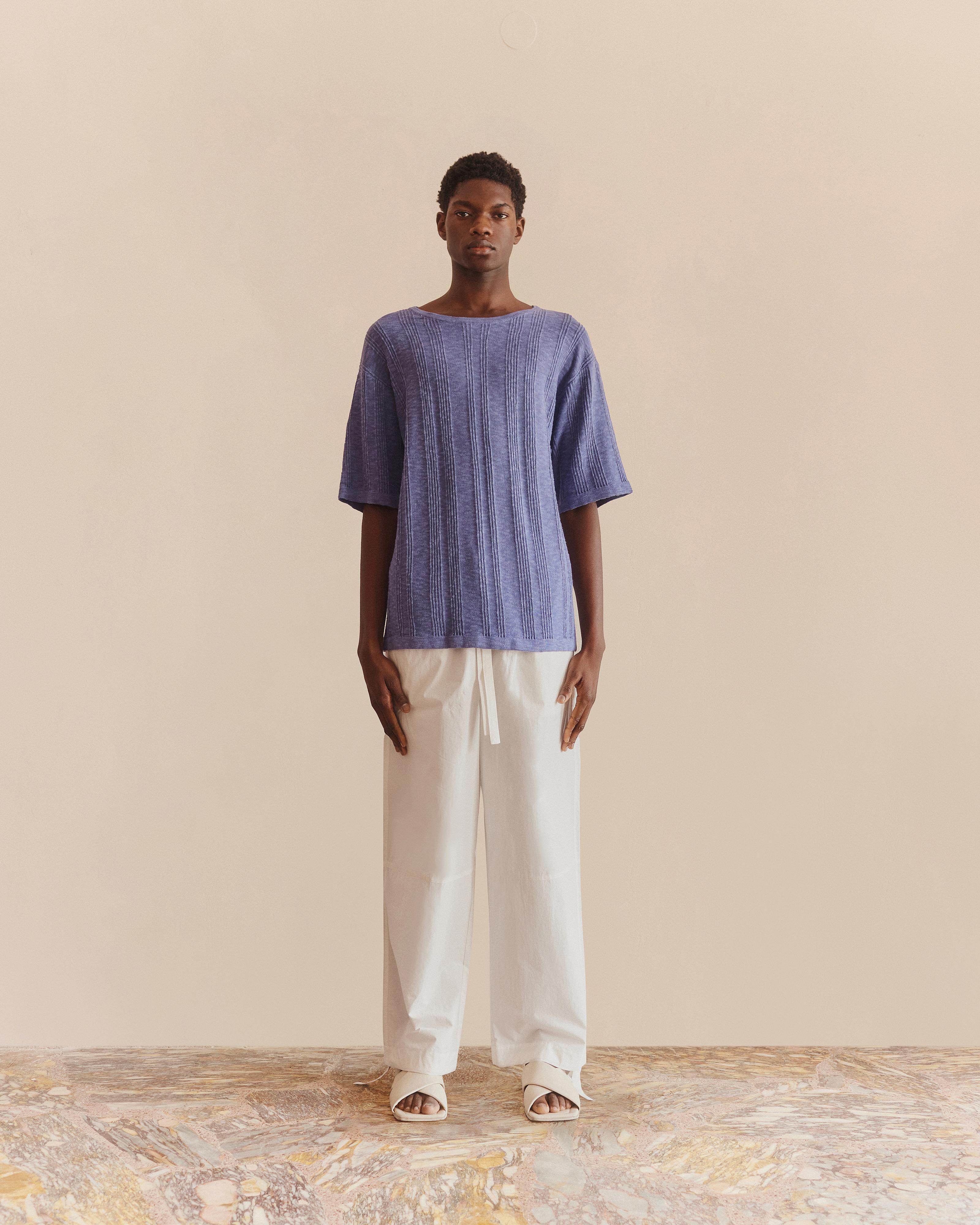 Linen Cotton T-Shirt Blue