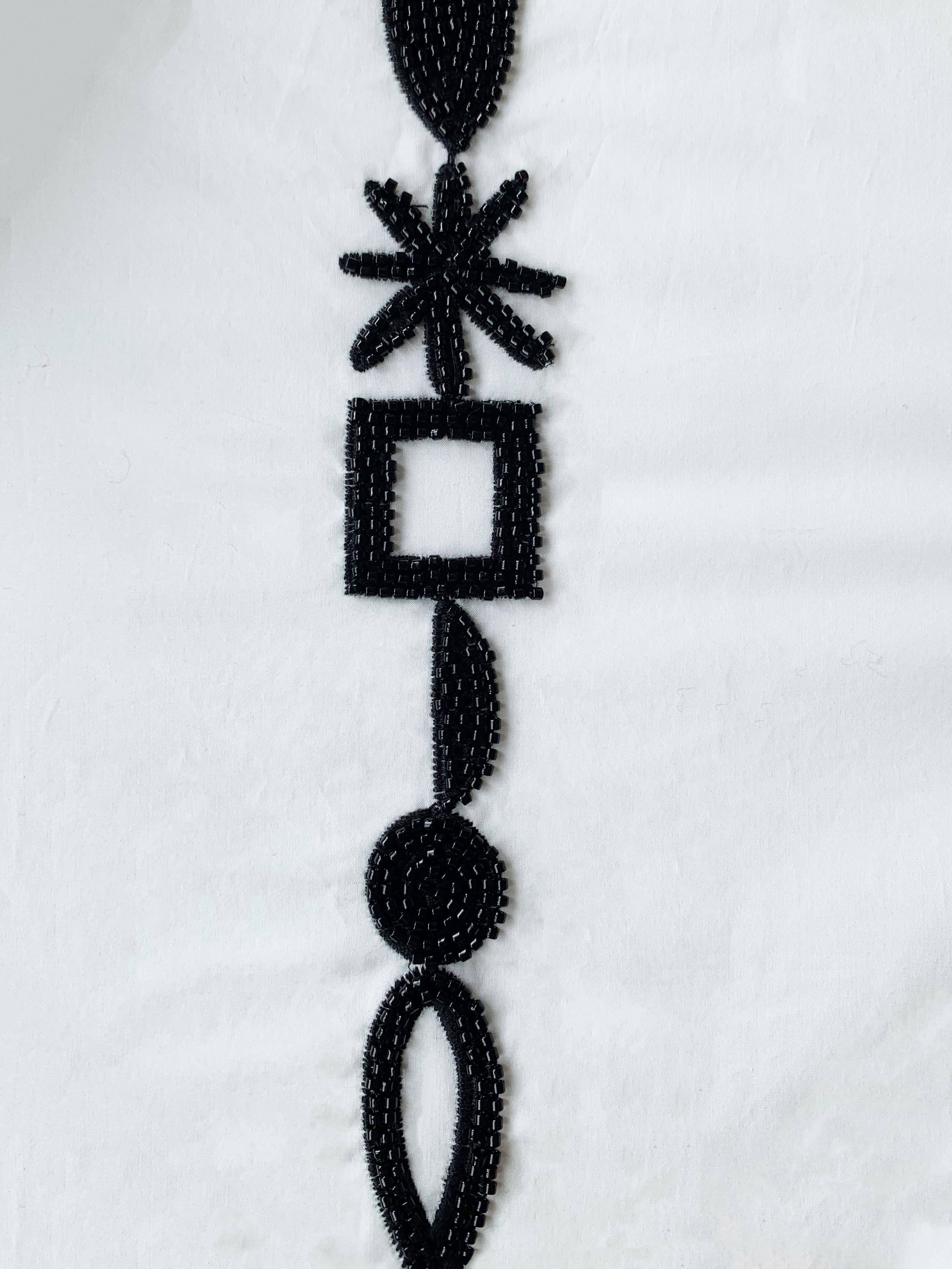 Capron Beaded Camp Collar Shirt White - COMMAS