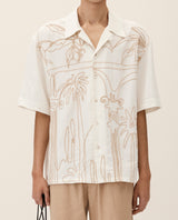 COMMAS RESORT 2024 Boxy Short Sleeve Palm Embroidered Shirts