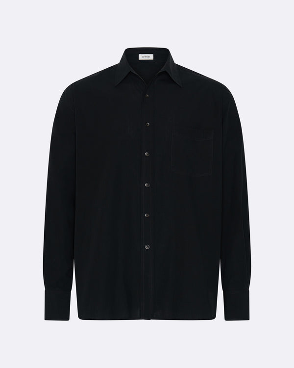Black Relaxed Cotton Shirt