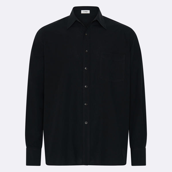 Black Relaxed Cotton Shirt – COMMAS