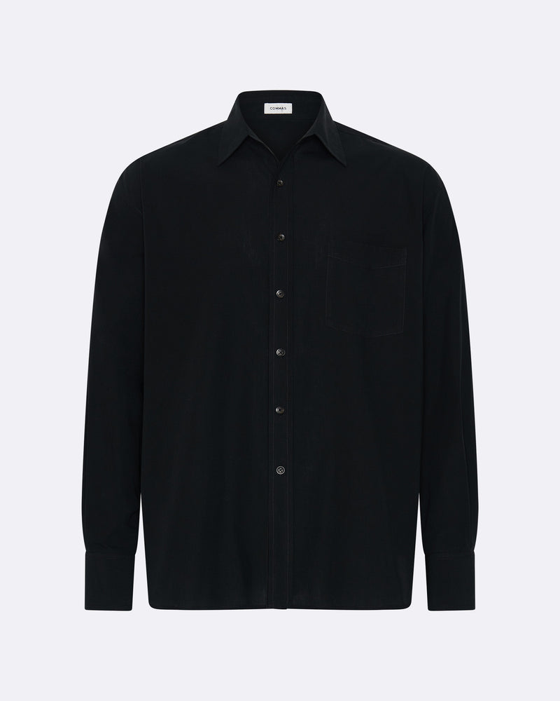 Black Relaxed Cotton Shirt